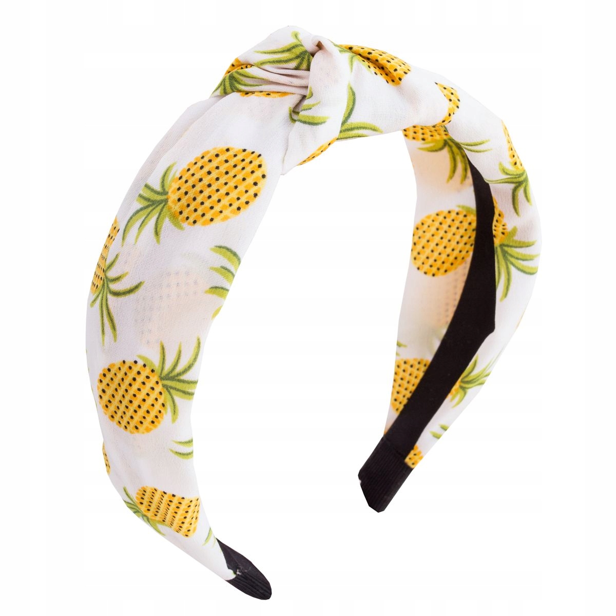 

Opaska do włosów szeroka biała ananas węzeł supeł