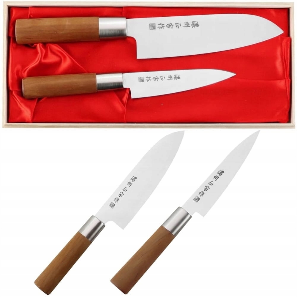 Satake Masamune Japonský Sada 2 nožov Santoku 17 cm a Univerzálne 12 cm puzdro