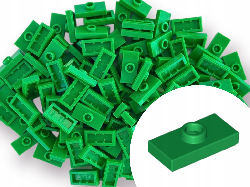

Lego 15573 Plate wypustka 1x2 Zielony Green 40szt