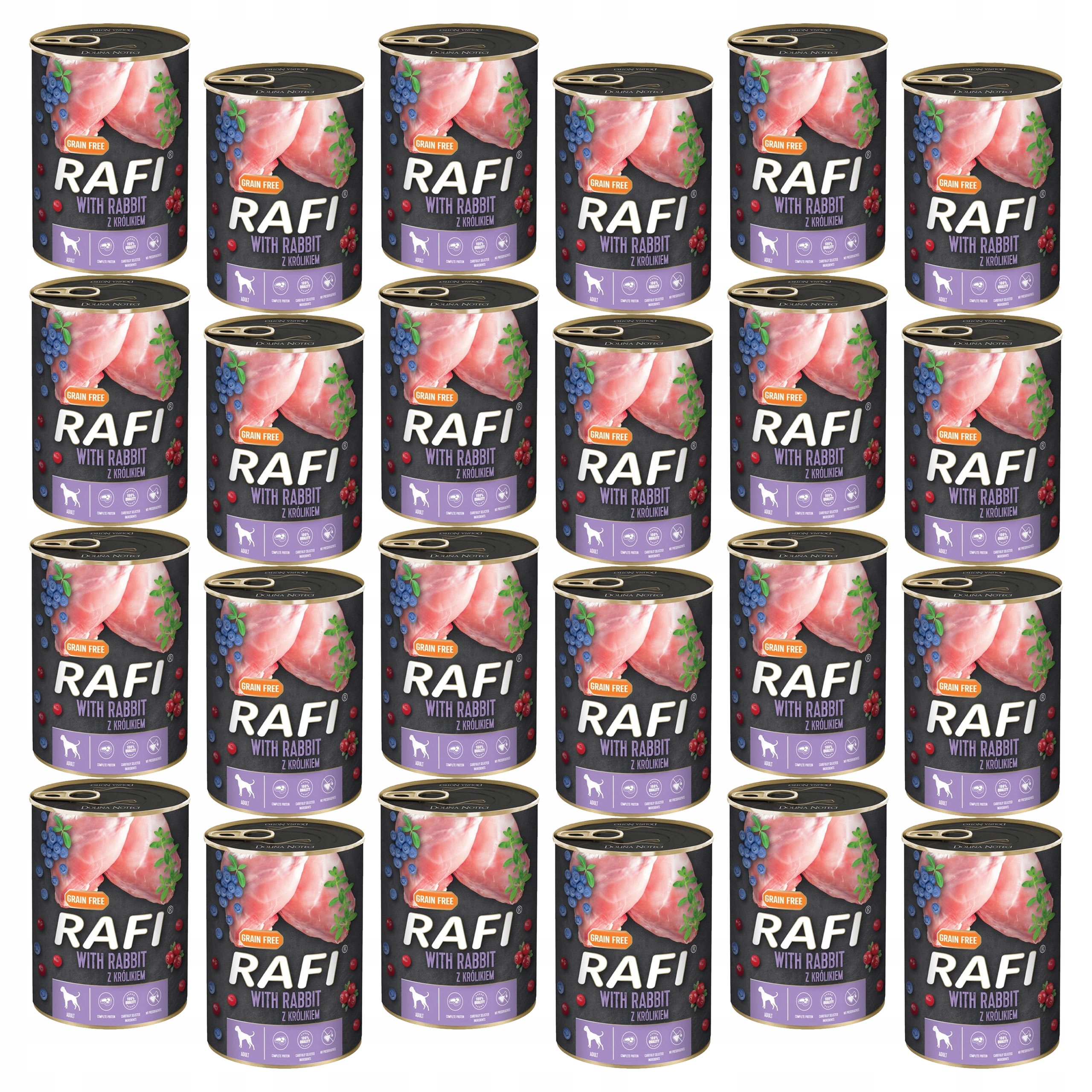 Levně Dolina Noteci Rafi Krmivo mokré pro psa Králík 24 x 400 g