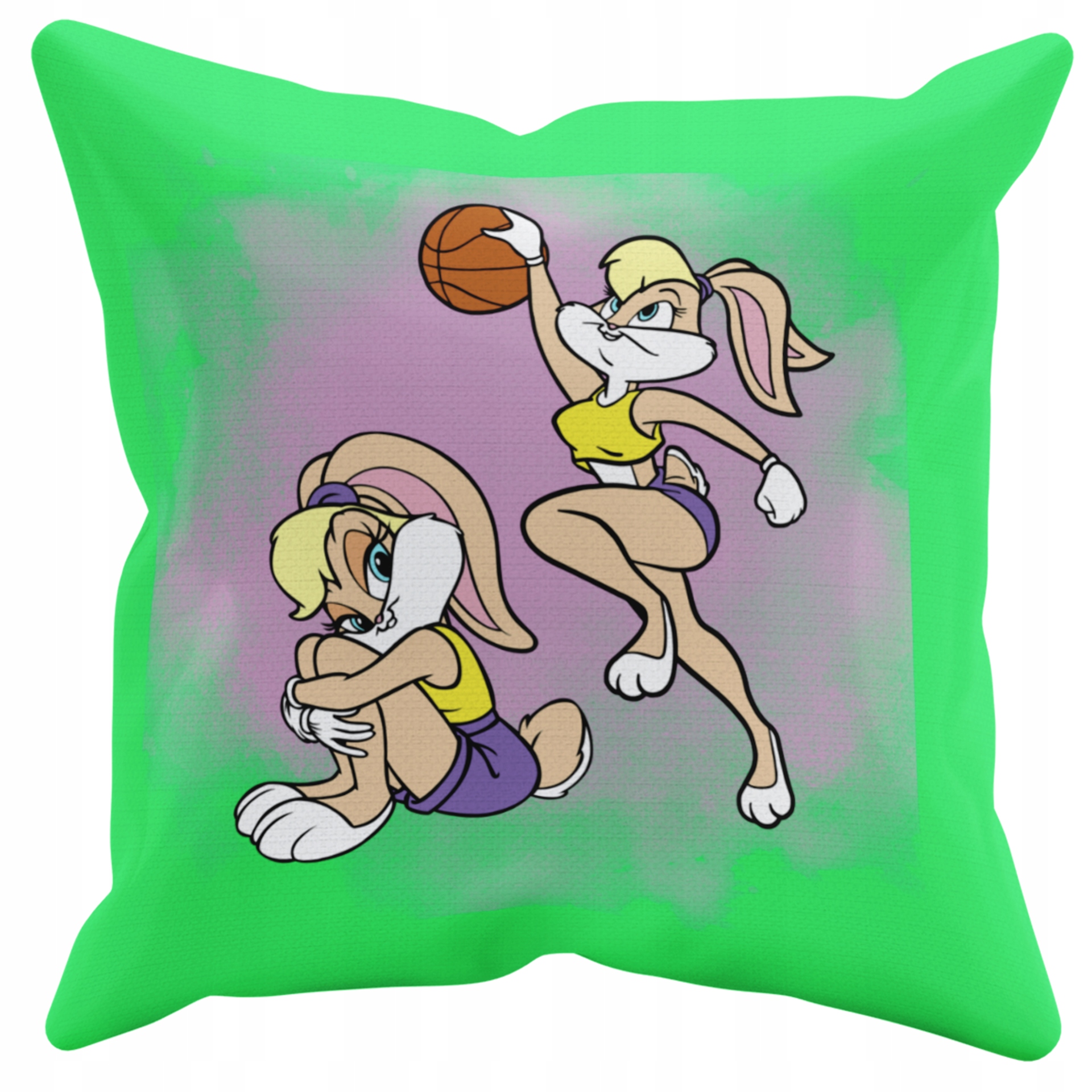 POSZEWKA NA PODUSZKĘ JAŚKA DO PRZEDSZKOLA BUGS I LOLA + IMIĘ GRATIS Kolor dominujący odcienie zieleni