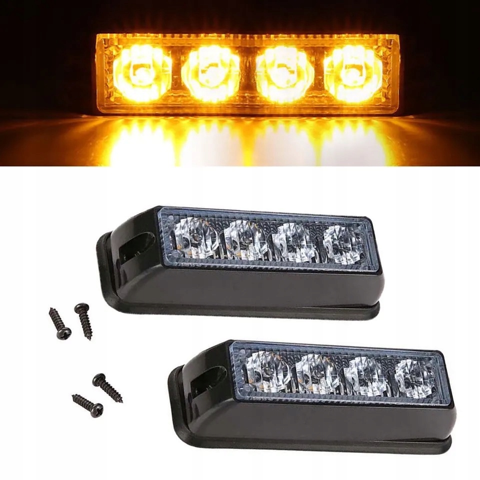 LAMPA OSTRZEGAWCZA 4xLED STROBOSKOP Mocna XENDE pomarańczowa E9 pomoc Numer katalogowy części Stroboskop XENDE 4 x LED