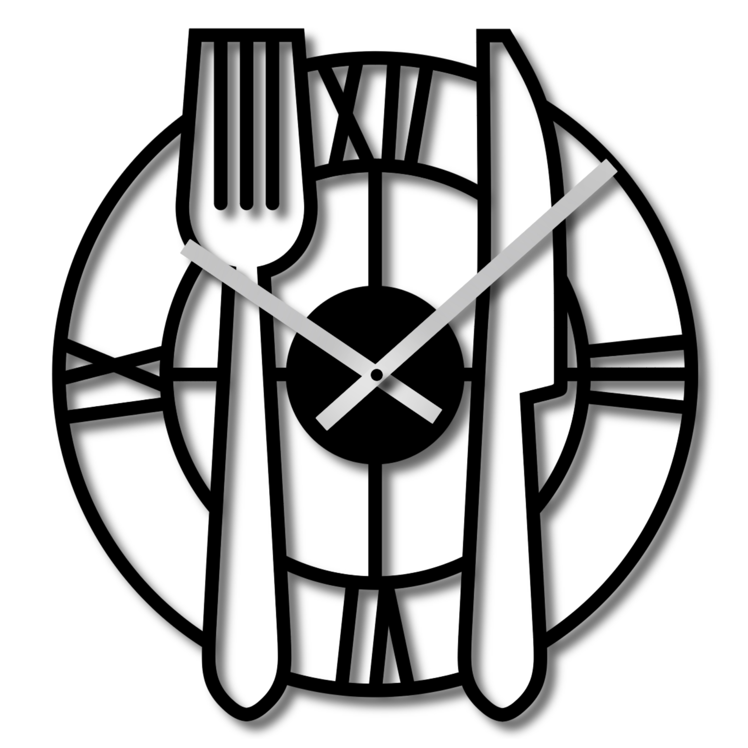 Kuchyňské Hodiny 60 cm Dekorace Do Kuchyně Obraz Ažurové Nástěnné Hodiny 3D