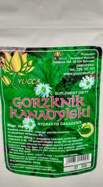 

Gorzknik kanadyjski ekstrakt 5% berberyna 30G