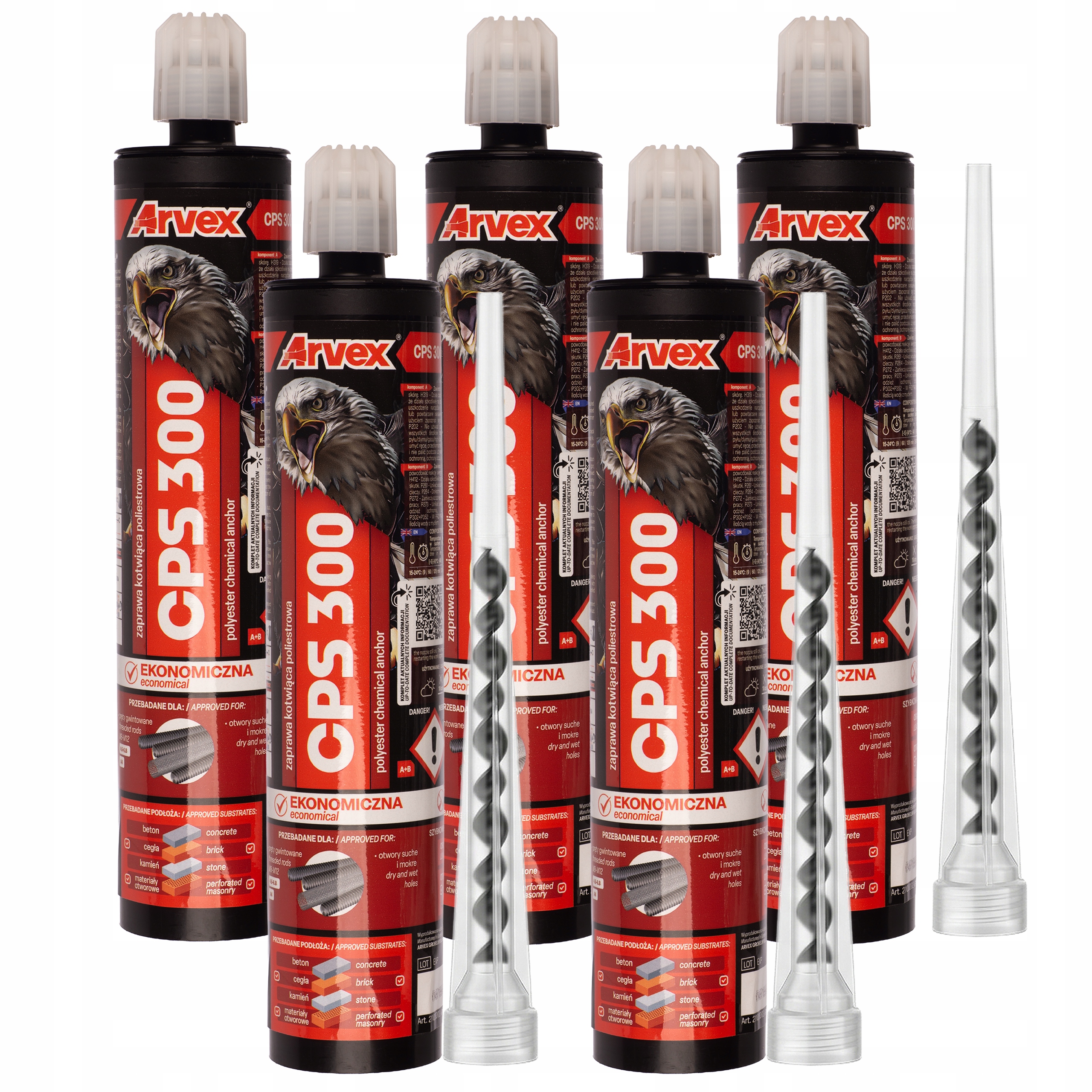 Chemická kotva Arvex Cps 300 ml Míchačka, polyesterová pryskyřice, bezrozporová