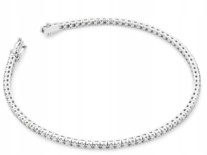 Zlatý náramek 585, kompletně z briliantů, 7,7 g, elegantní vzor jako dárek