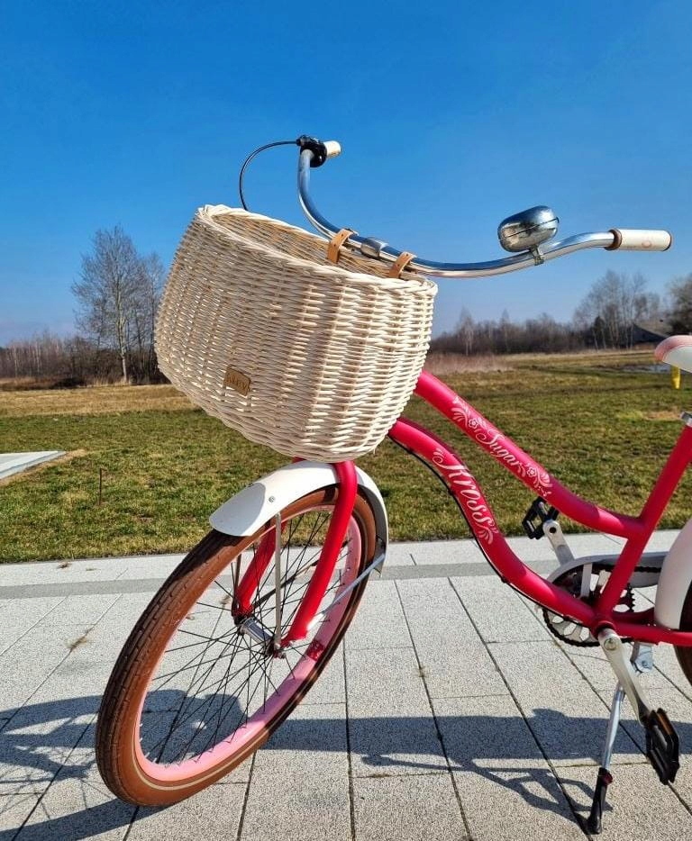 Koszyk na Rower Wiklinowy Kosz na Paski Wodoodporny Duży WikliBox - ECRU Kod producenta Koszyk na Rower Wiklinowy Kosz na Paski ECRU