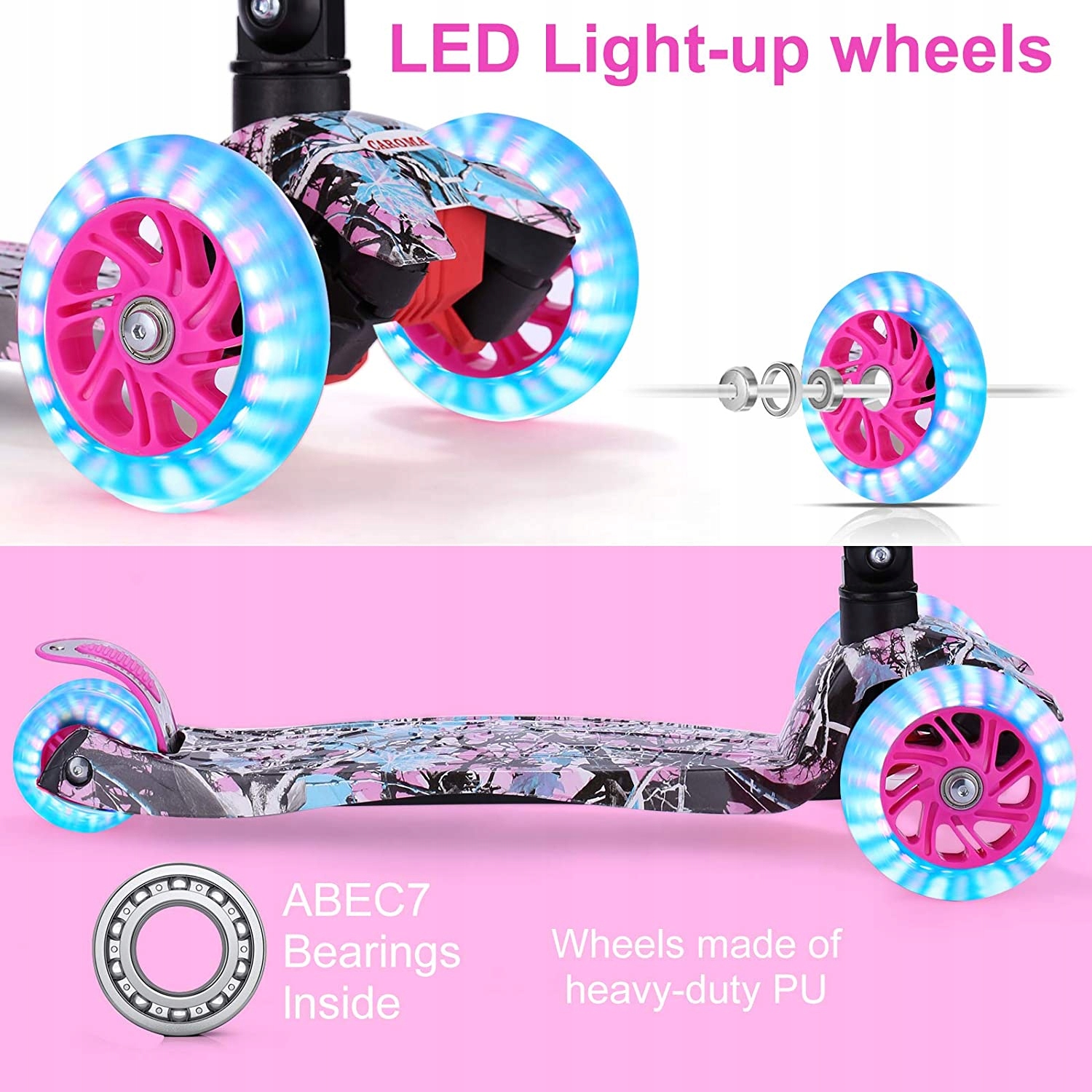 HULAJNOGA DZIECIĘCA TRÓJKOŁOWA CAROMA LED EAN (GTIN) 6973564464097