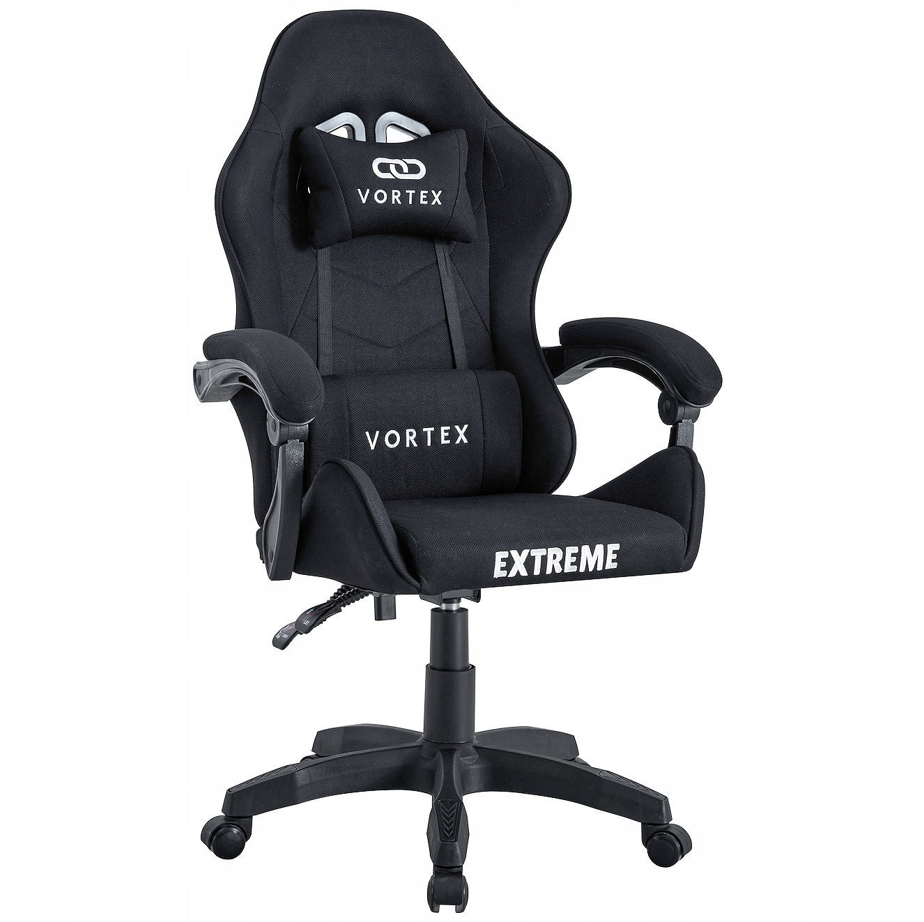 Herná stolička Extreme Vortex čierna, tkanina, nastaviteľný komfort