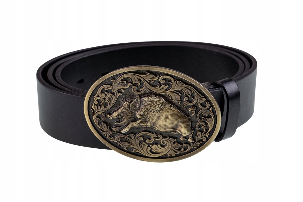 Kožený opasek Bór Hunter Classic Wild Boar Gold 115