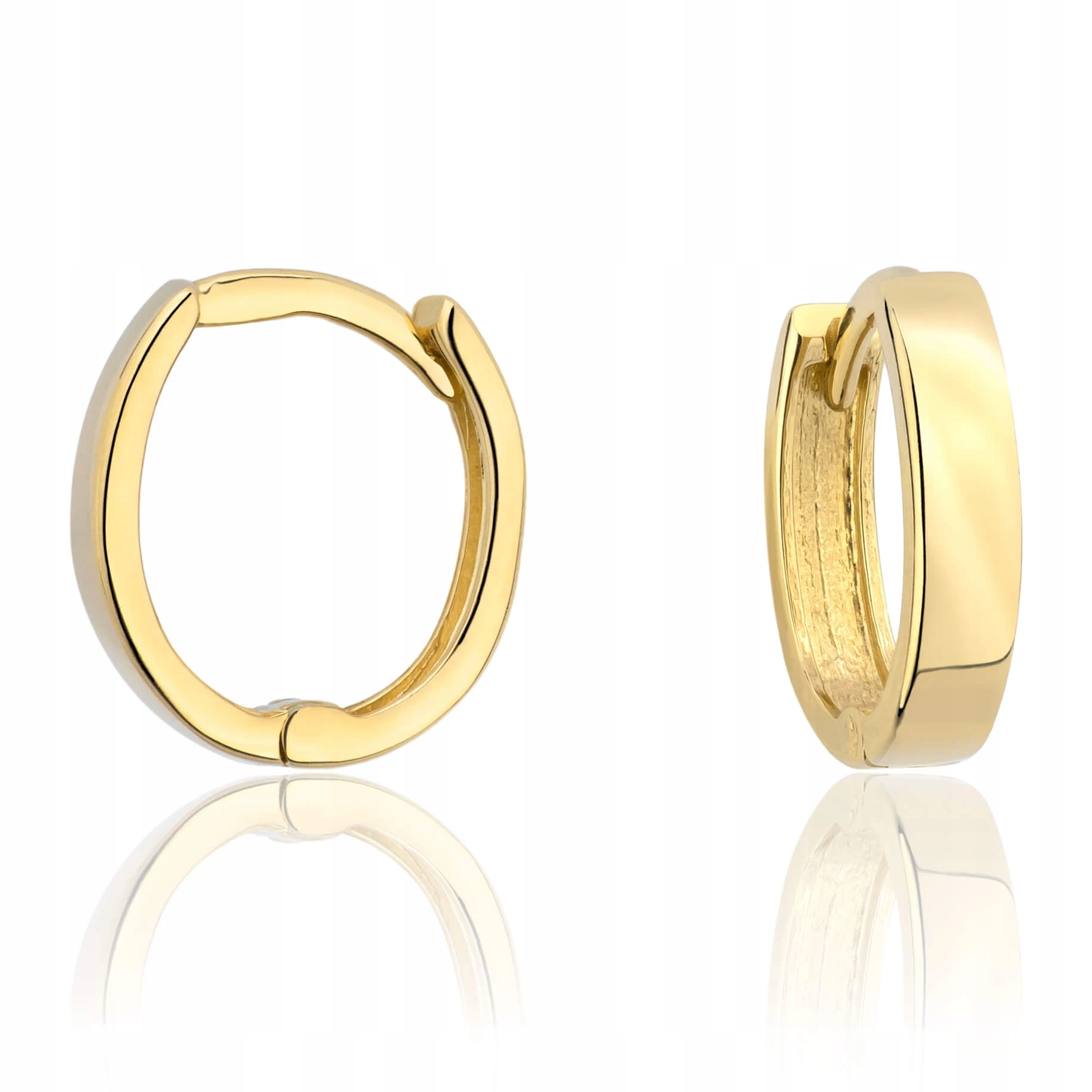 Złote Kolczyki 333 Kółeczka Koła Klasyczne Na Zatrzask Idealne