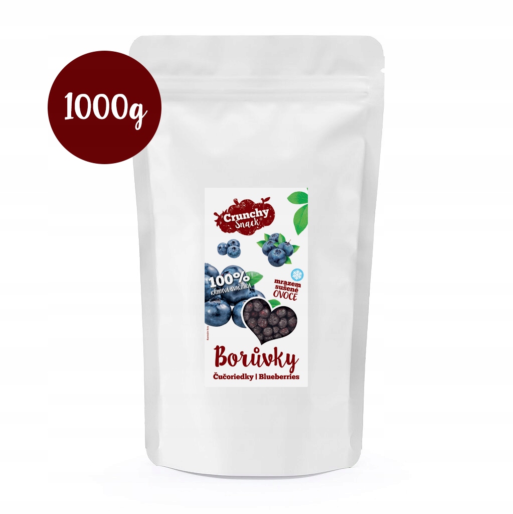 Levně Crunchy snack, Mrazem sušené borůvky, 1000g