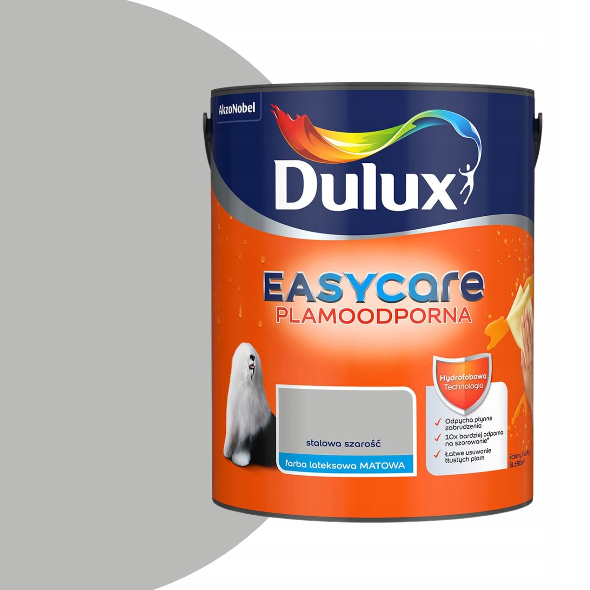 Dulux EasyCare Barva odolná proti skvrnám 5L Ocelově šedá