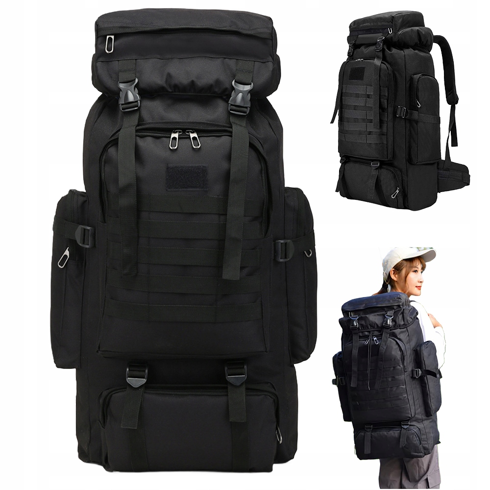 Taktický Batoh 75L Černý Horské výpravy Outdoor