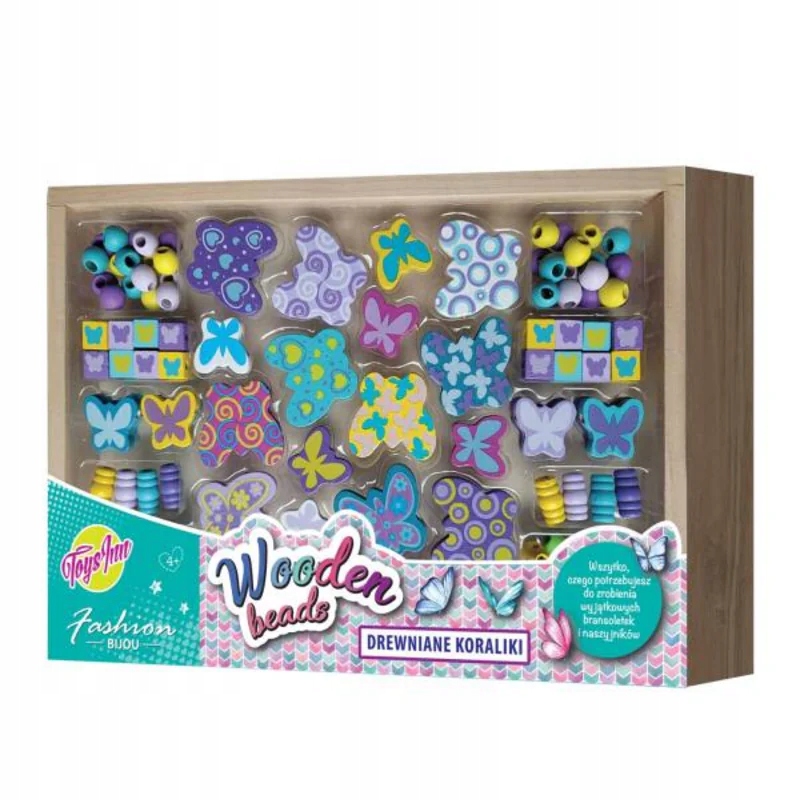 Koraliki drewniane do nawlekania Duże Motyle