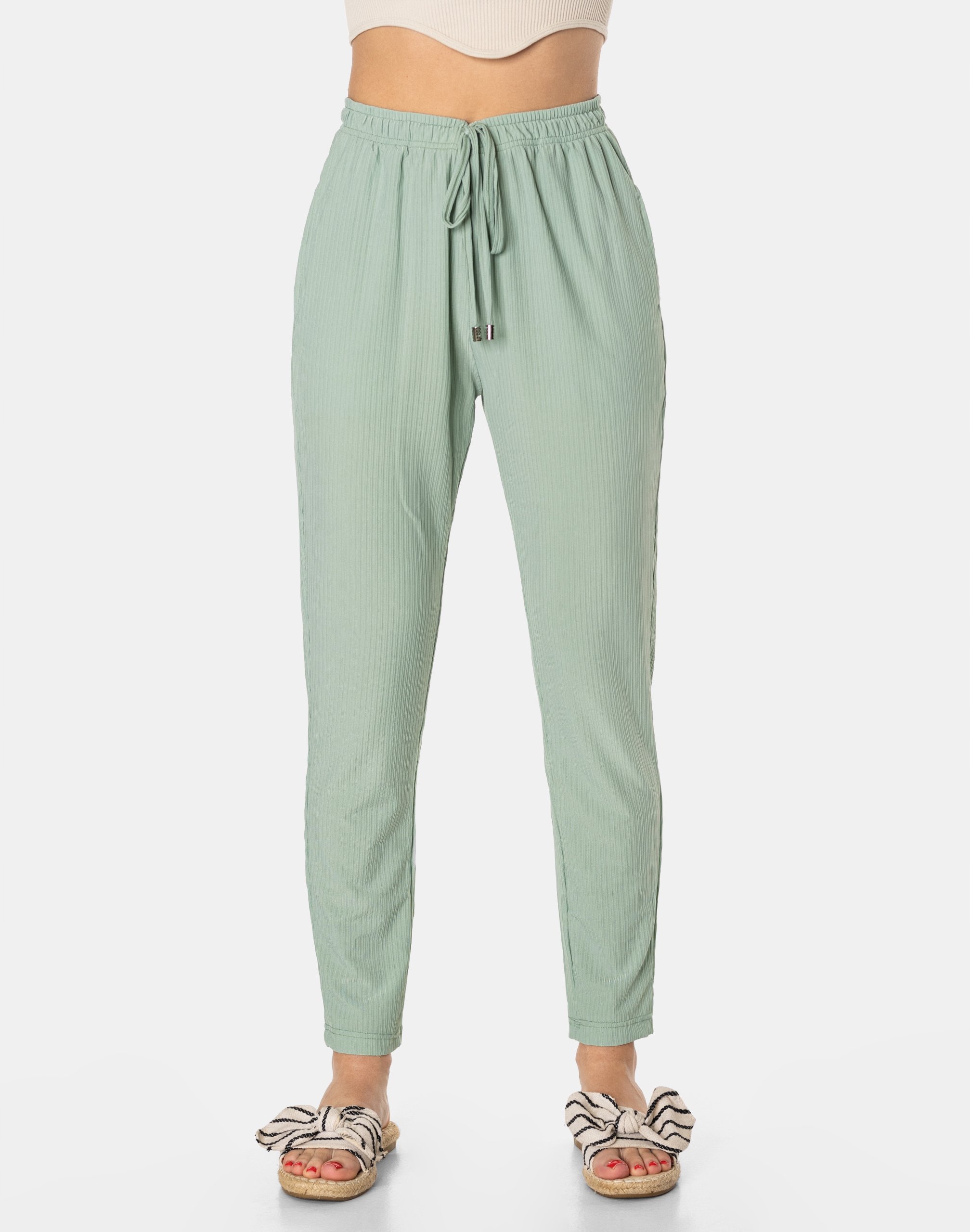 Cienkie Spodnie Damskie Letnie Plażowe 46129-1 XXL Model Cienkie spodnie plażowe bawełniane na wiosnę lato