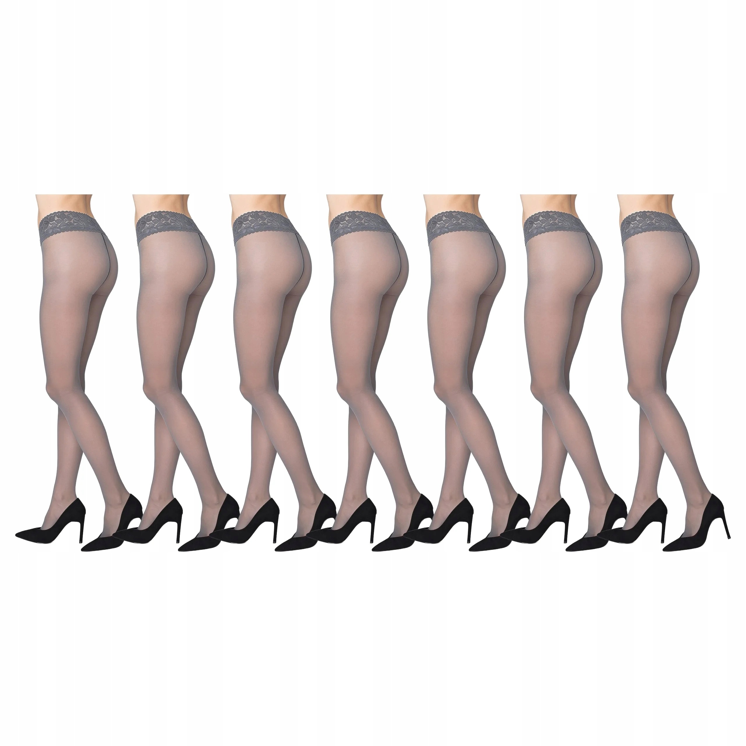 7 x Punčocháče Erotic Vita Bassa 30 den Marilyn Grigio 3-M