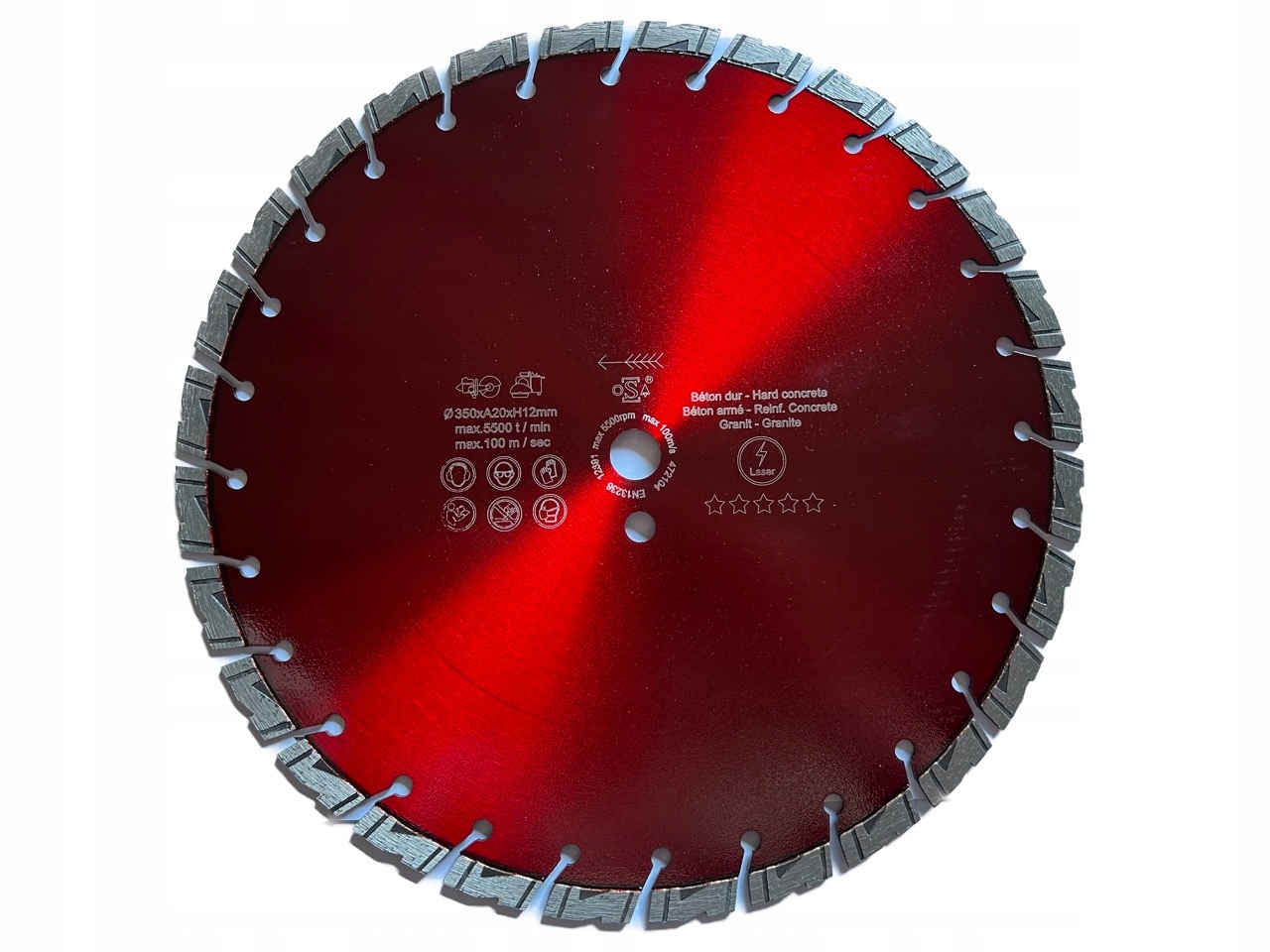 Tarcza diamentowa do betonu zbrojonego, granitu Maraton 350xH12xT3,2x20mm