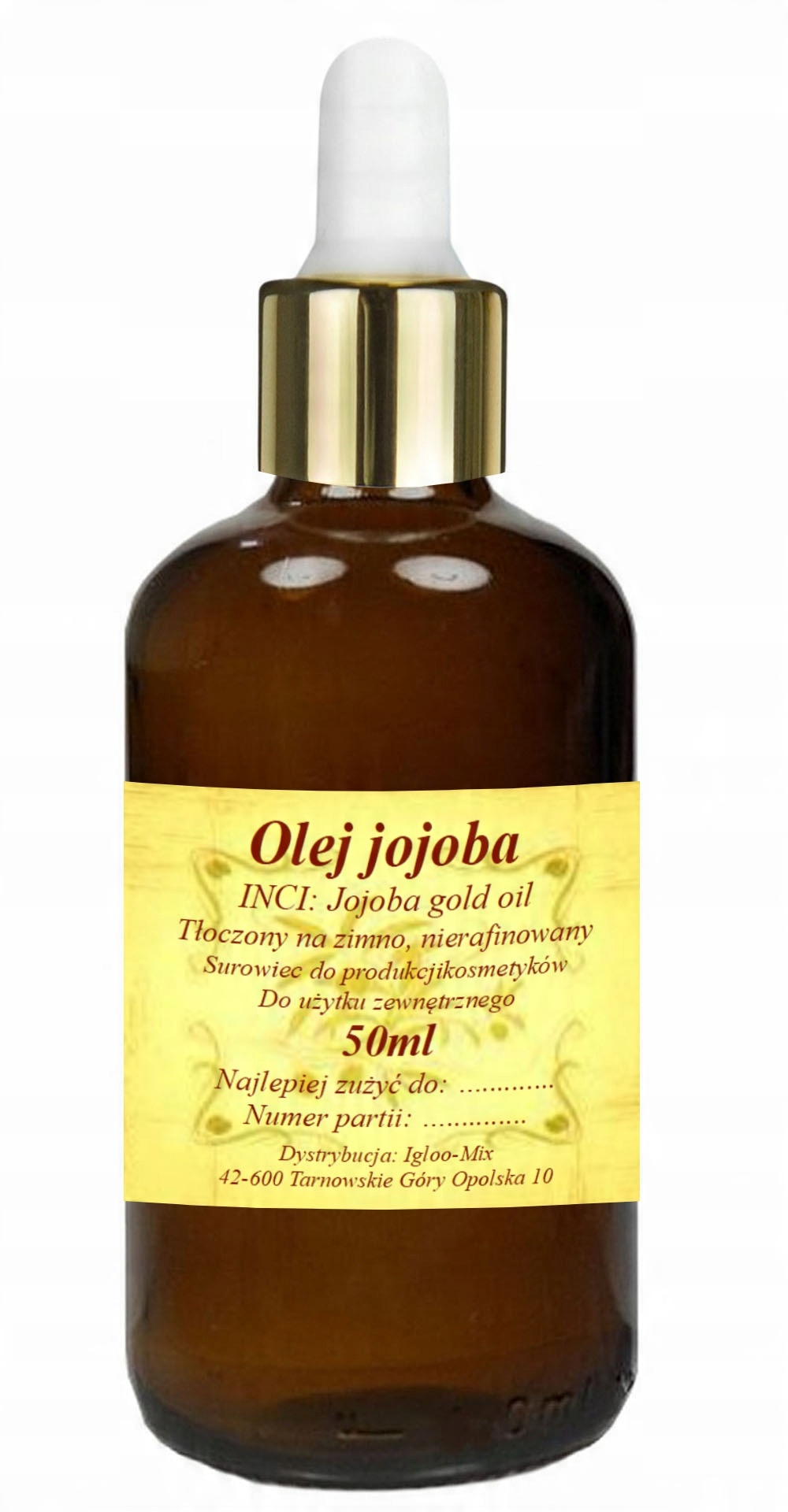 

Olej Jojoba Gold 50ml z pipetą zimnotłoczony