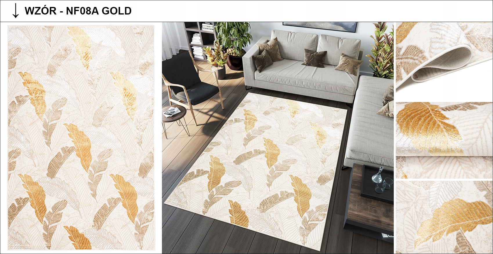 Dywan CRYSTAL 200x300 Z Połyskiem Nowoczesny Modny Miękki Różne Wzory Grubość 8 mm