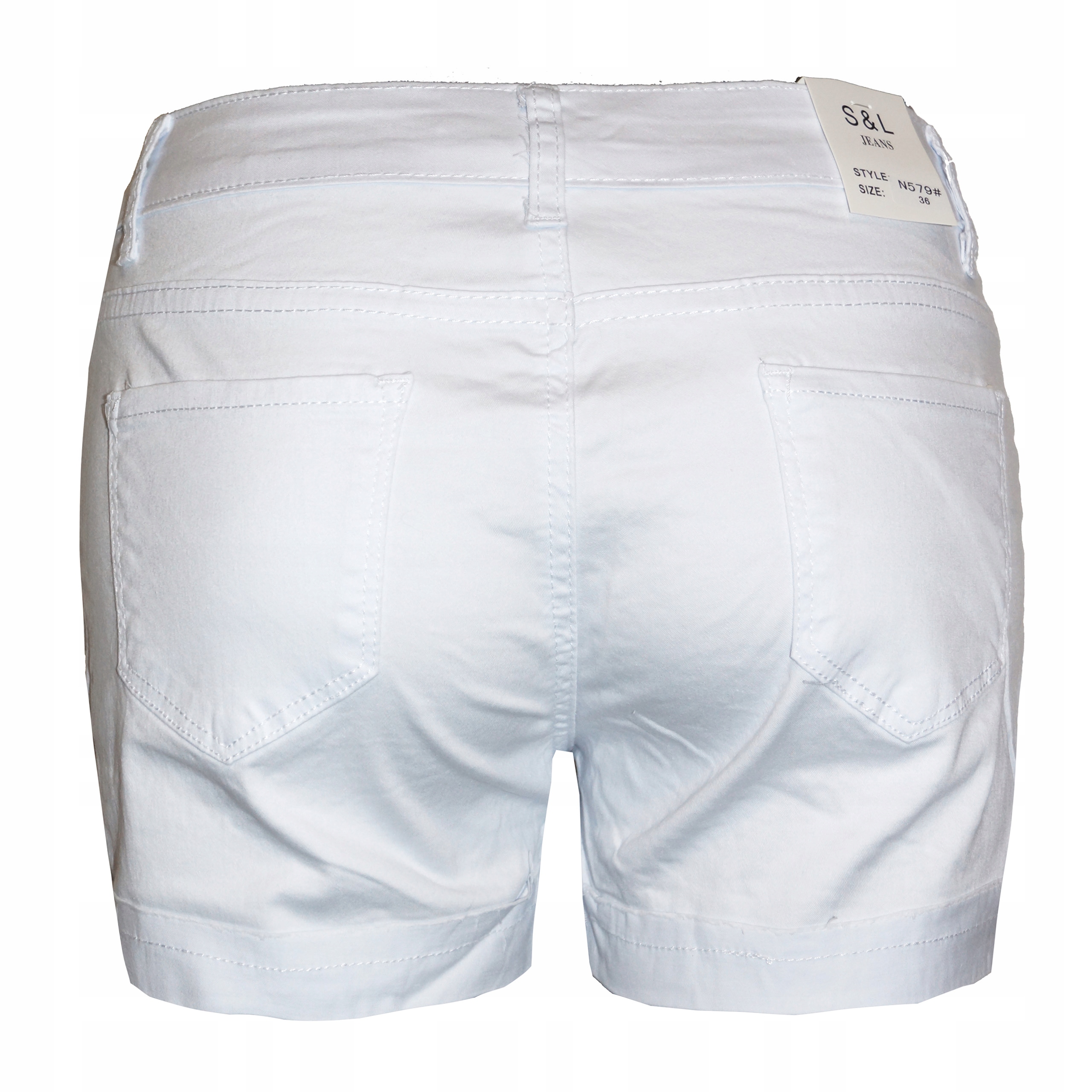 KRÓTKIE SPODENKI szorty WYŻSZY STAN 38 M białe Rozmiar 38