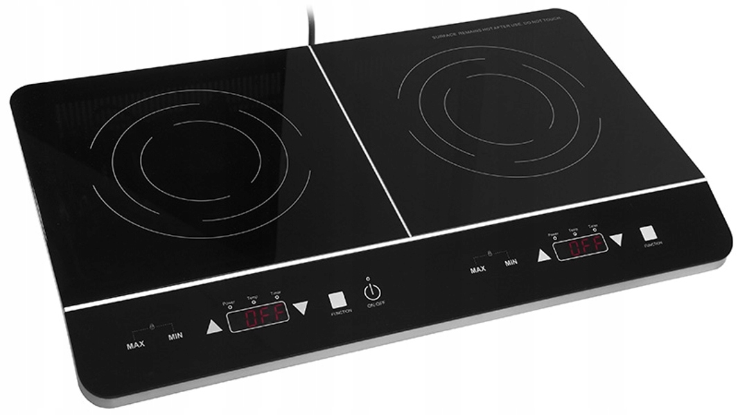 Kuchenka indukcyjna przenośna 2 pola grzewcze regulacja 60-240 stopni