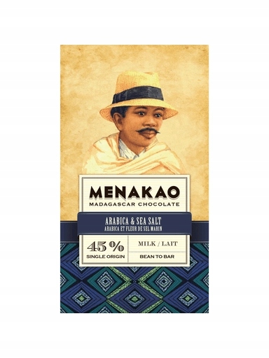 Levně 2x Menakao čokoláda 45% s kávou arabica 75 g