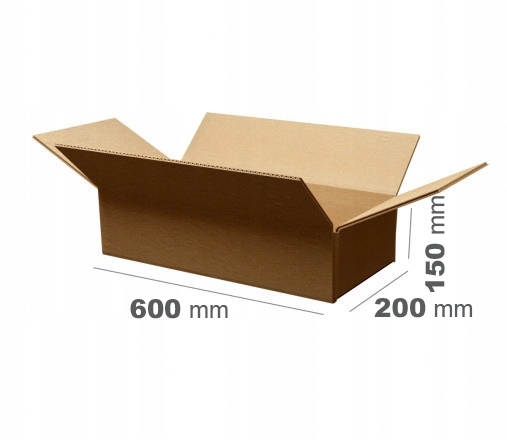 30x Karton Pudło klapowe 600x200x150 mm szare 340 g/m2 Gabaryt B