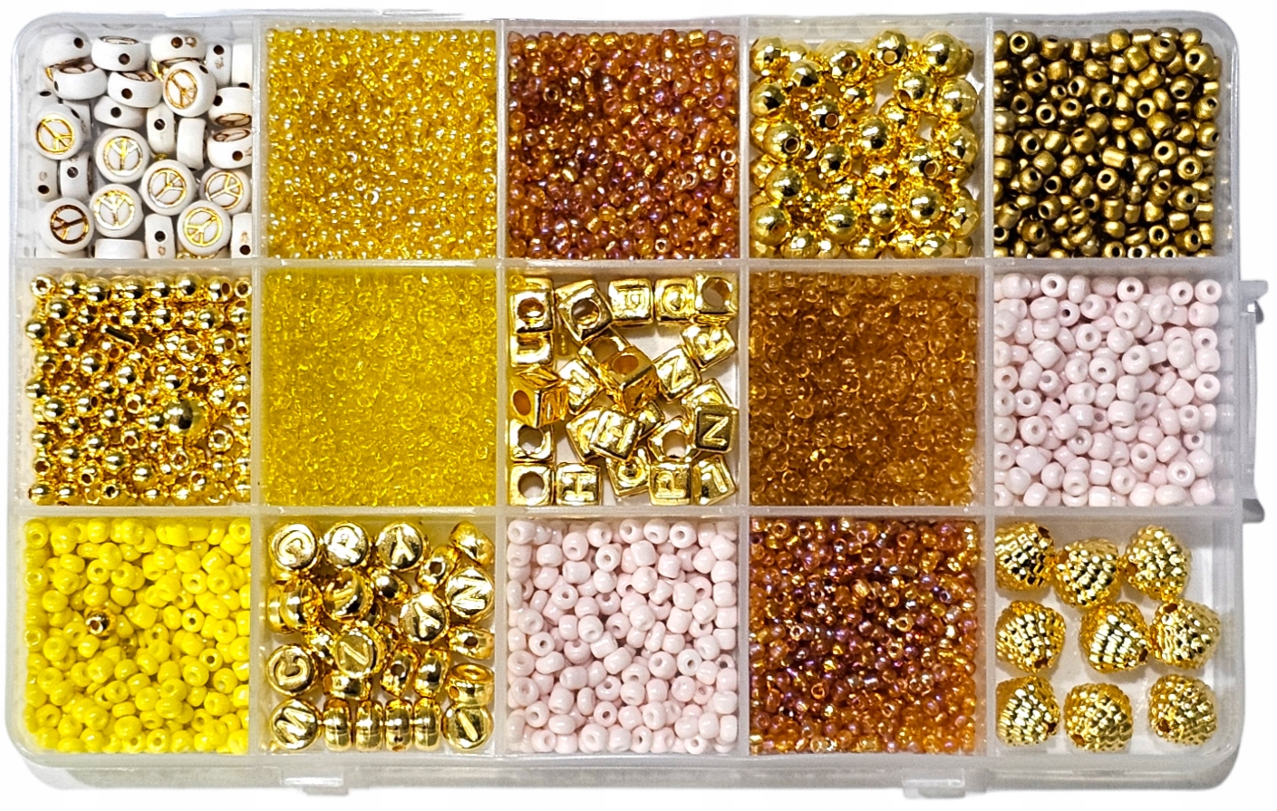 ZESTAW KORALIKÓW DO ROBIENIA BRANSOLETEK literki kreatywny bransoletki Złot Marka inna