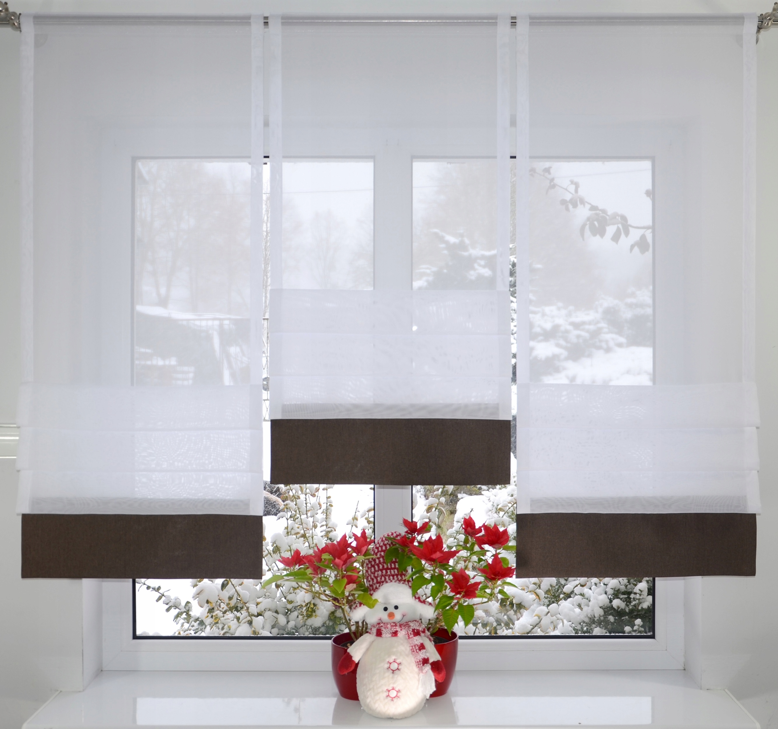 Panel jak roleta rzymska firana brązowy tweed ekran szer. 50cm/130 x 1szt Szerokość produktu 50 cm