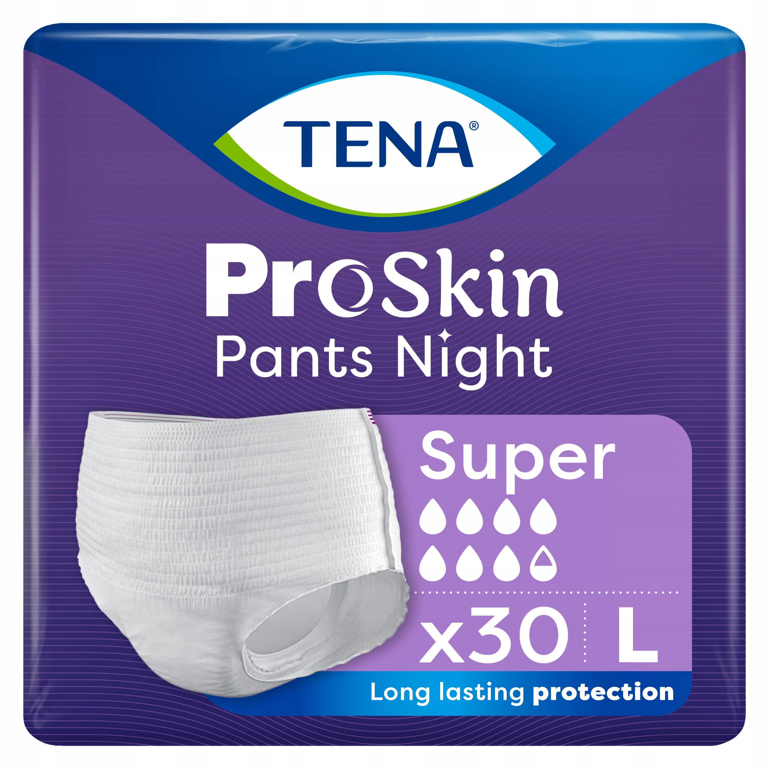 Majtki chłonne TENA Pants ProSkin Super Night L 30 sztuk NEW ...