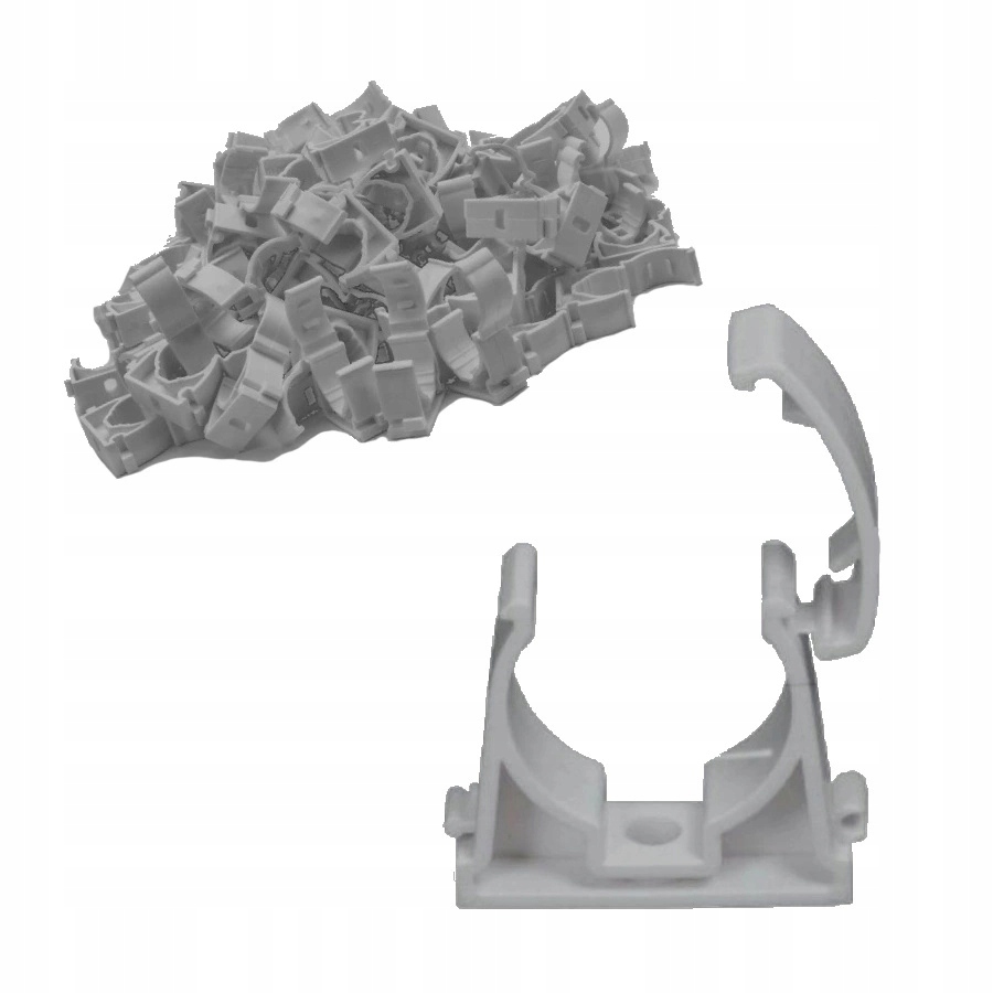 Uchwyt do Peszla Rur Kablowych Zamykany 32mm UZU-32 Szary Zestaw 100 szt.