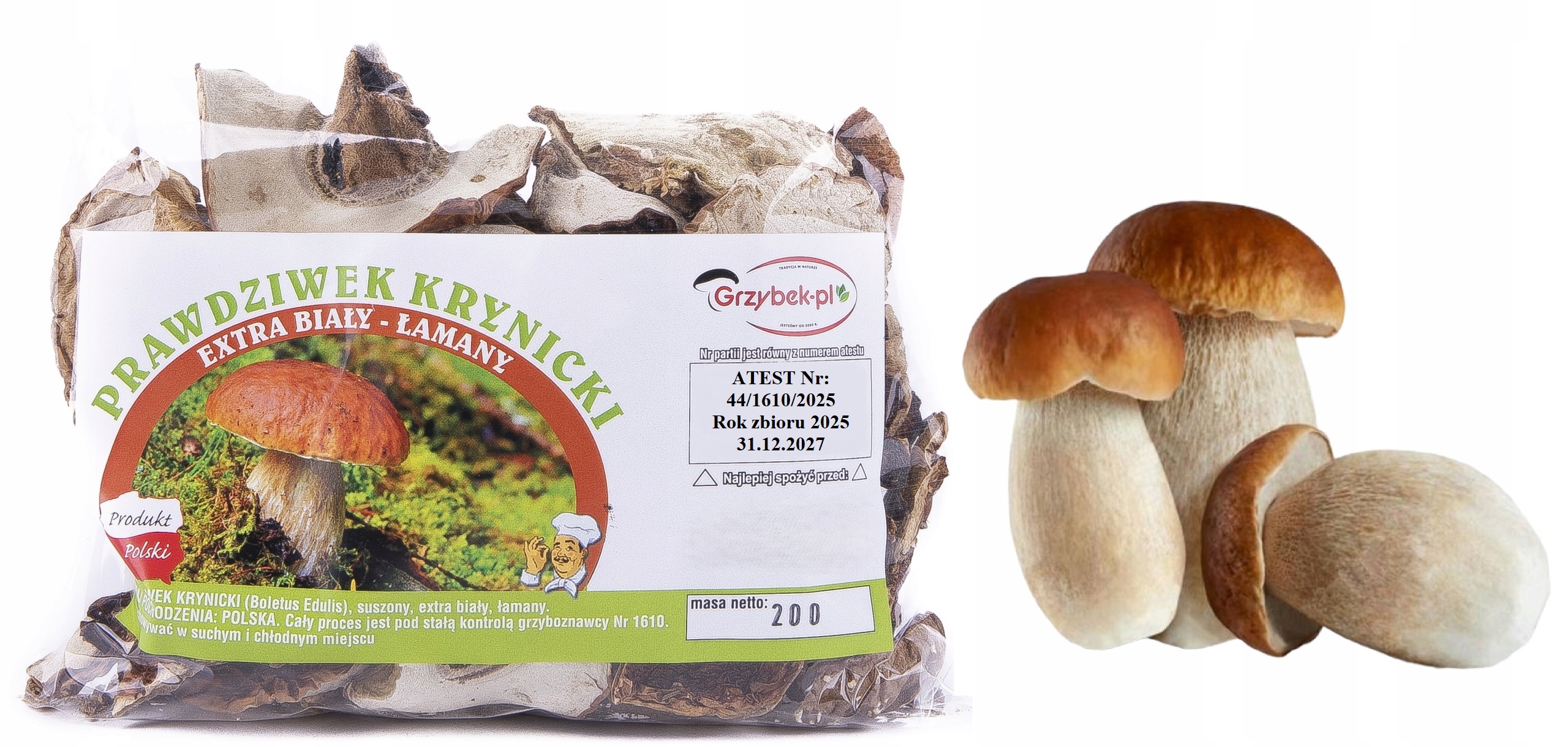Levně Pravda Krynická Bílá Lámaná 200g Nová Sbírka 2025 Atest sušené houby
