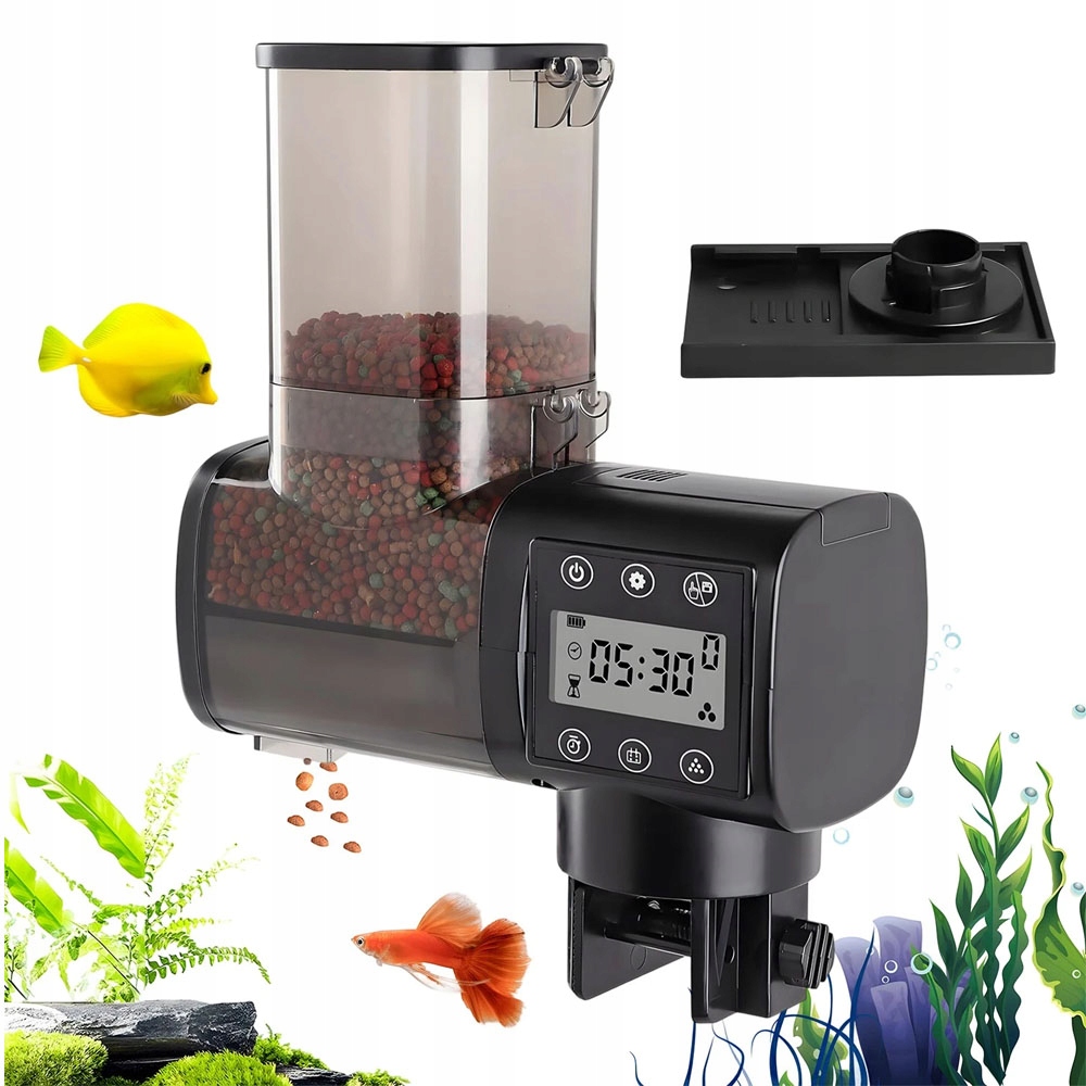 Automatické Krmítko Pro Ryby 500 ML S LCD Displejem A 6 Krmítky