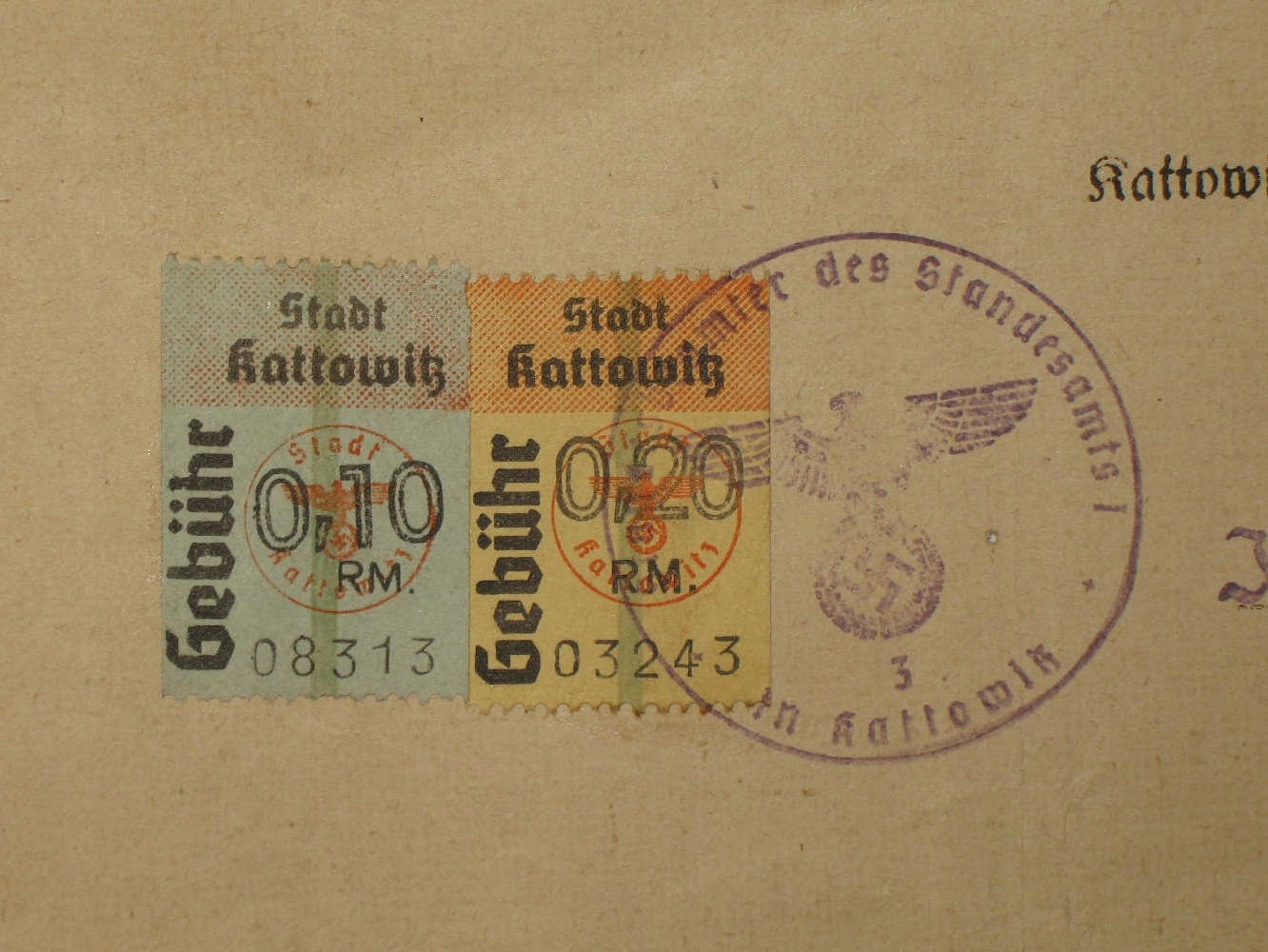 Kattowitz 1941 Katowice - Metryka akt urodzenia
