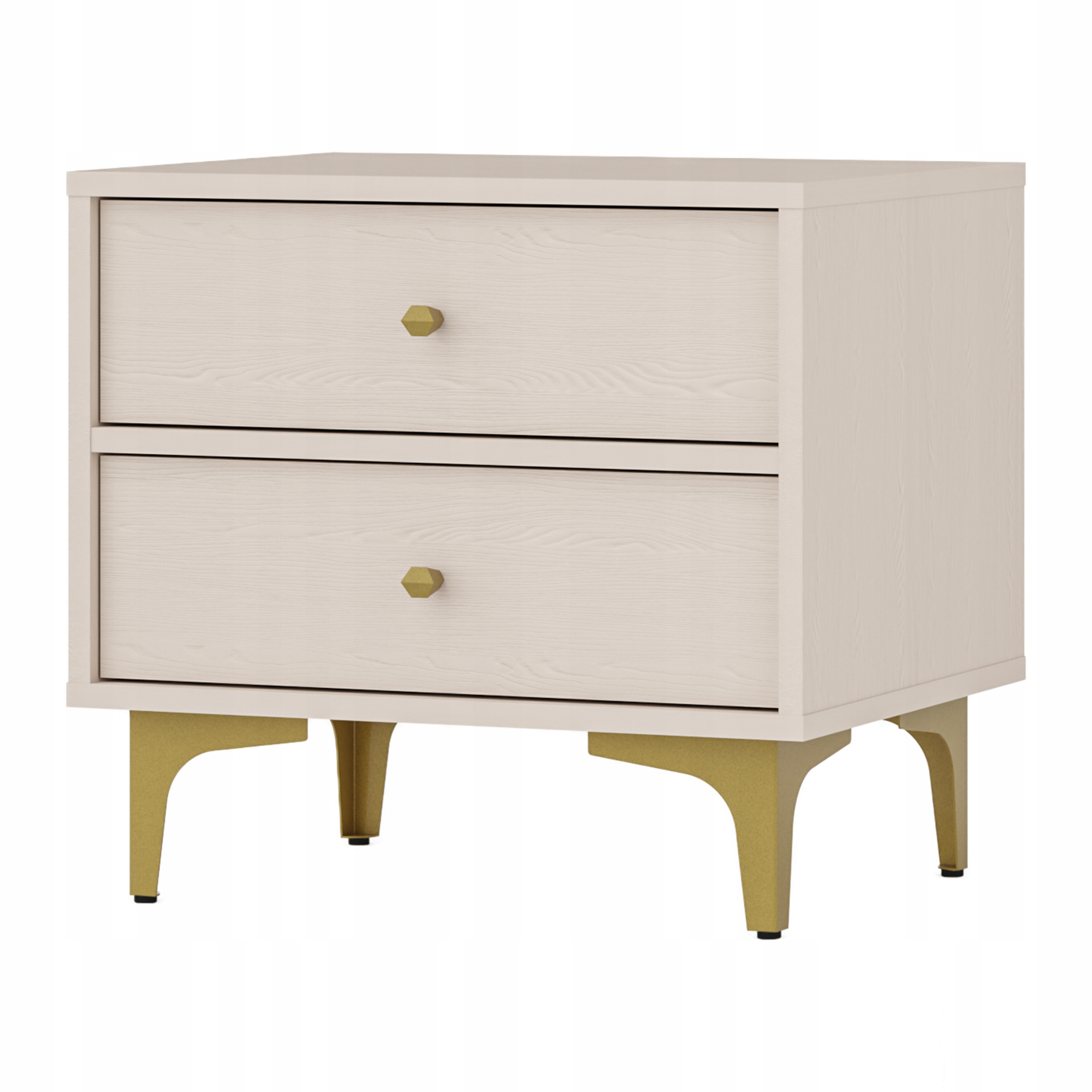 Noční Stolek Torino 51,8 cm Zásuvky Noční stolek do ložnice Béžový Pískový