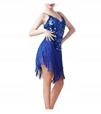 Sukienka Do Tańca Damska Latino Strój Chabrowy Z Frędzlami S M 2728