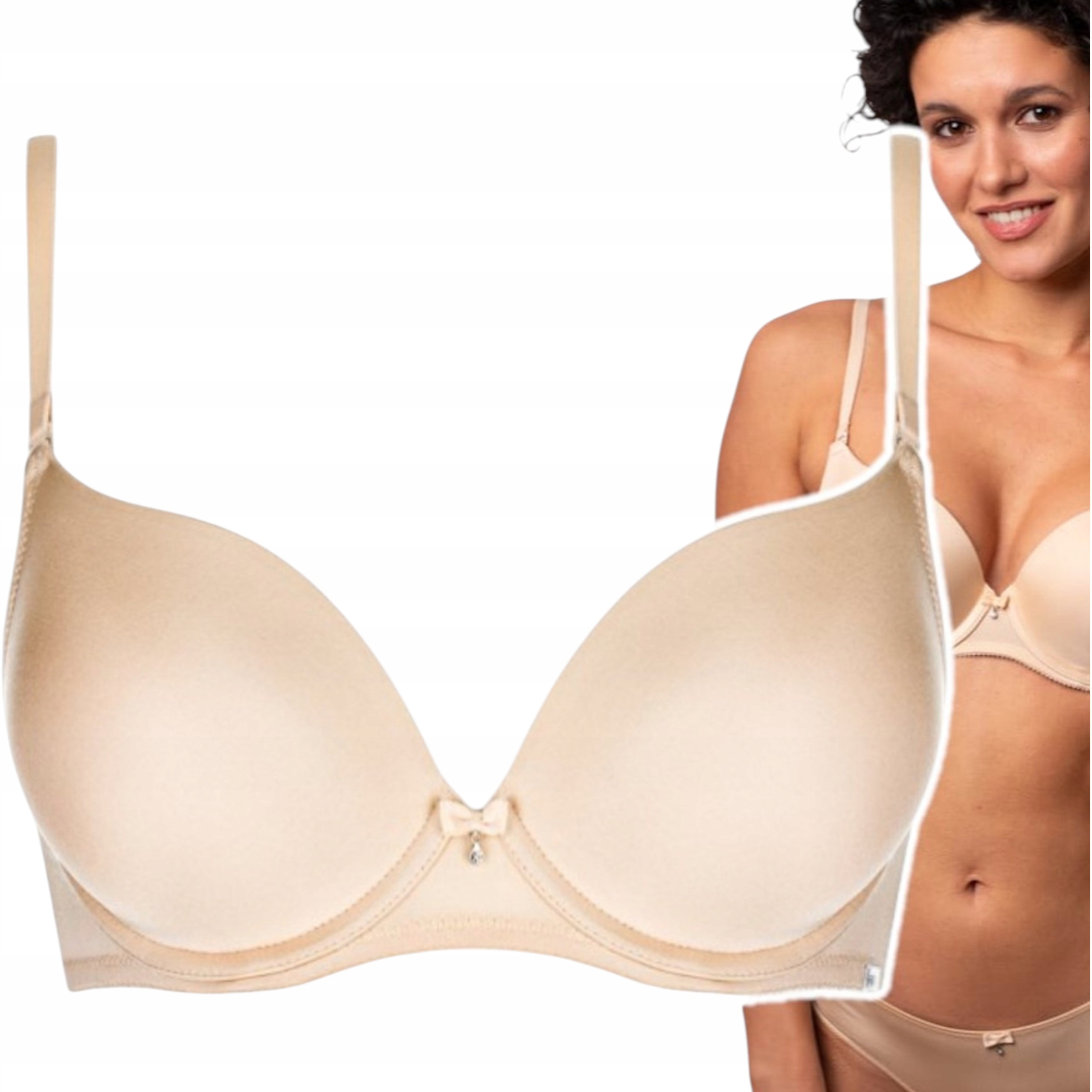 Podprsenka Agio DB-9214 push-up hladká Béžová E 70