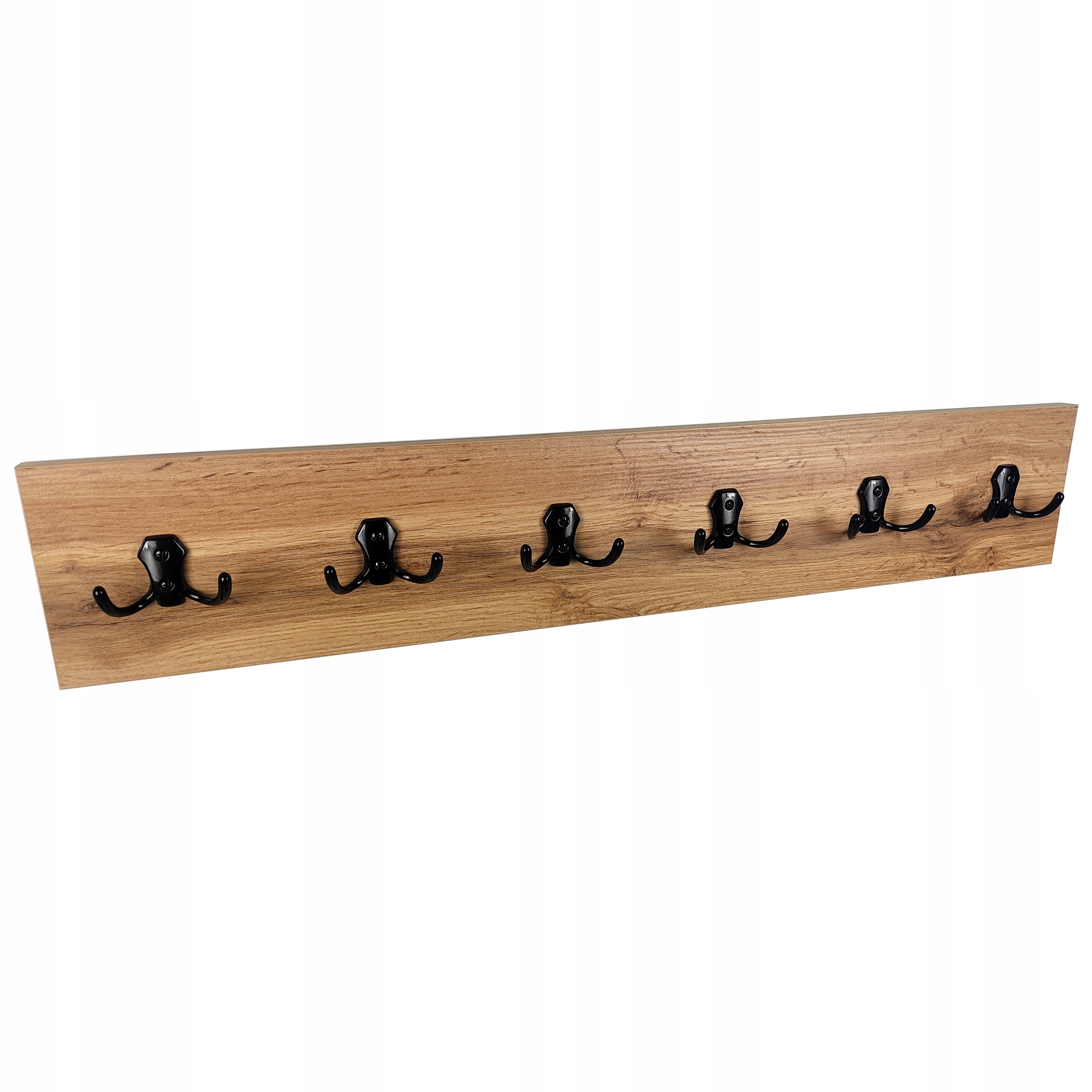 

Wieszak 80 CM Ścienny Loft Dąb Wotan Czarne Haki