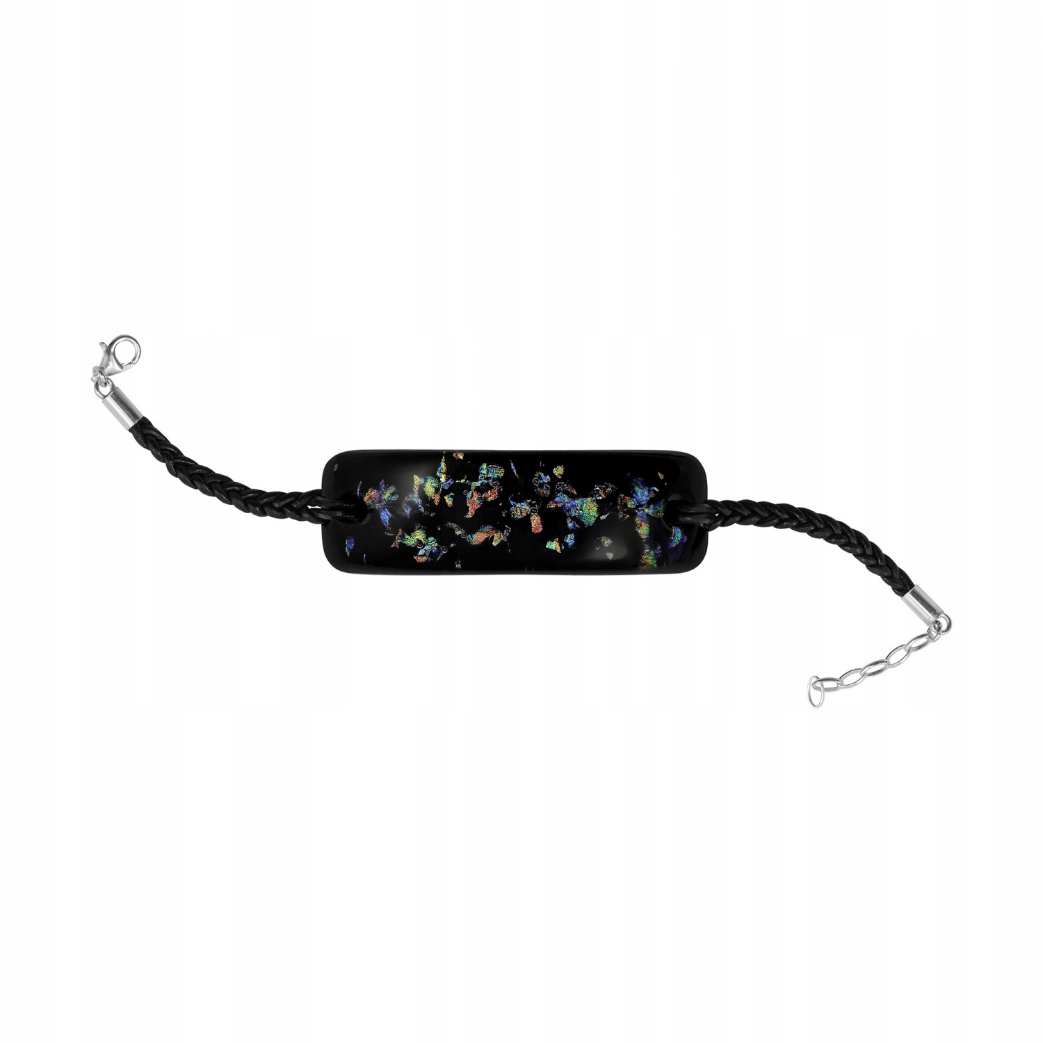 Dámský černý náramek Harf sklo murano 20 cm