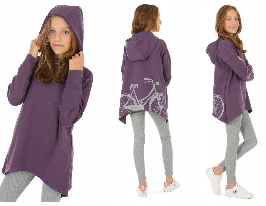 

Asymetryczna Bluza Oversize Rower 152-158 Jagodowy