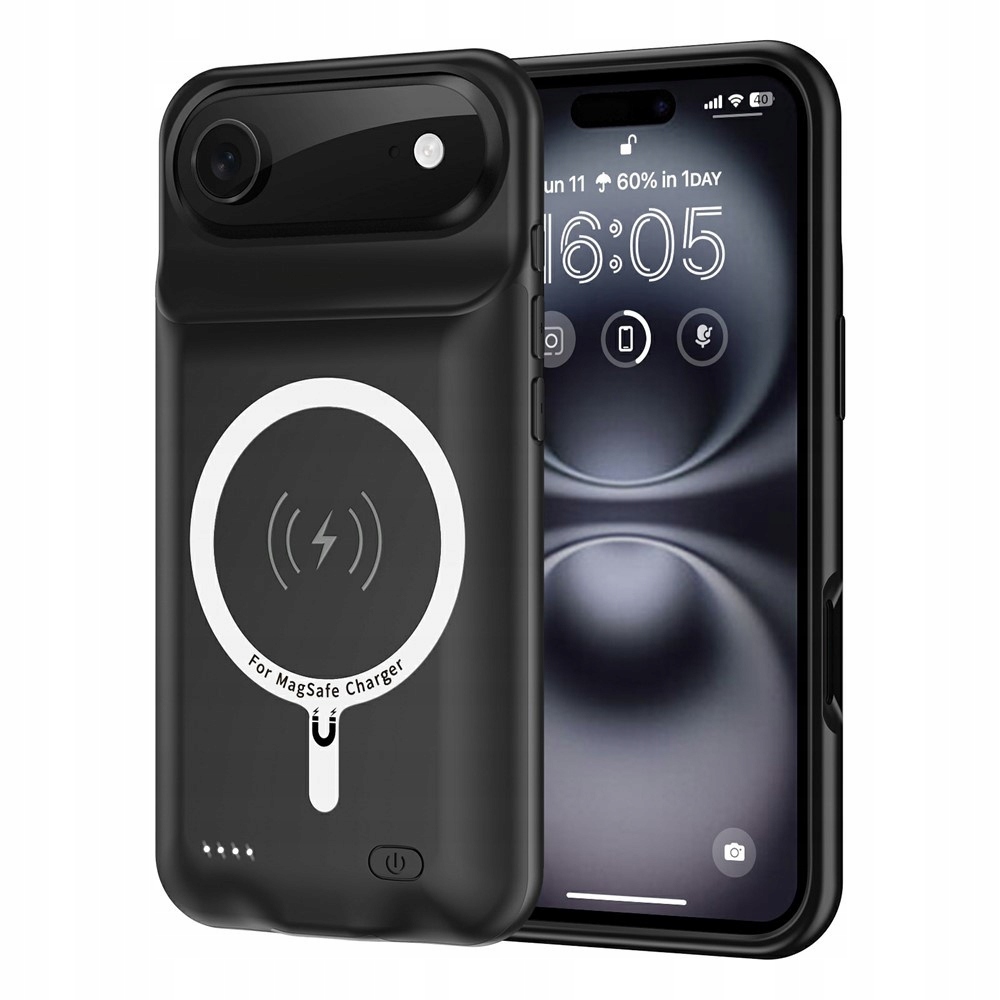 Pouzdro s baterií 6000 mAh pro iPhone Air, powerbanka s MagSafe, indukční Qi