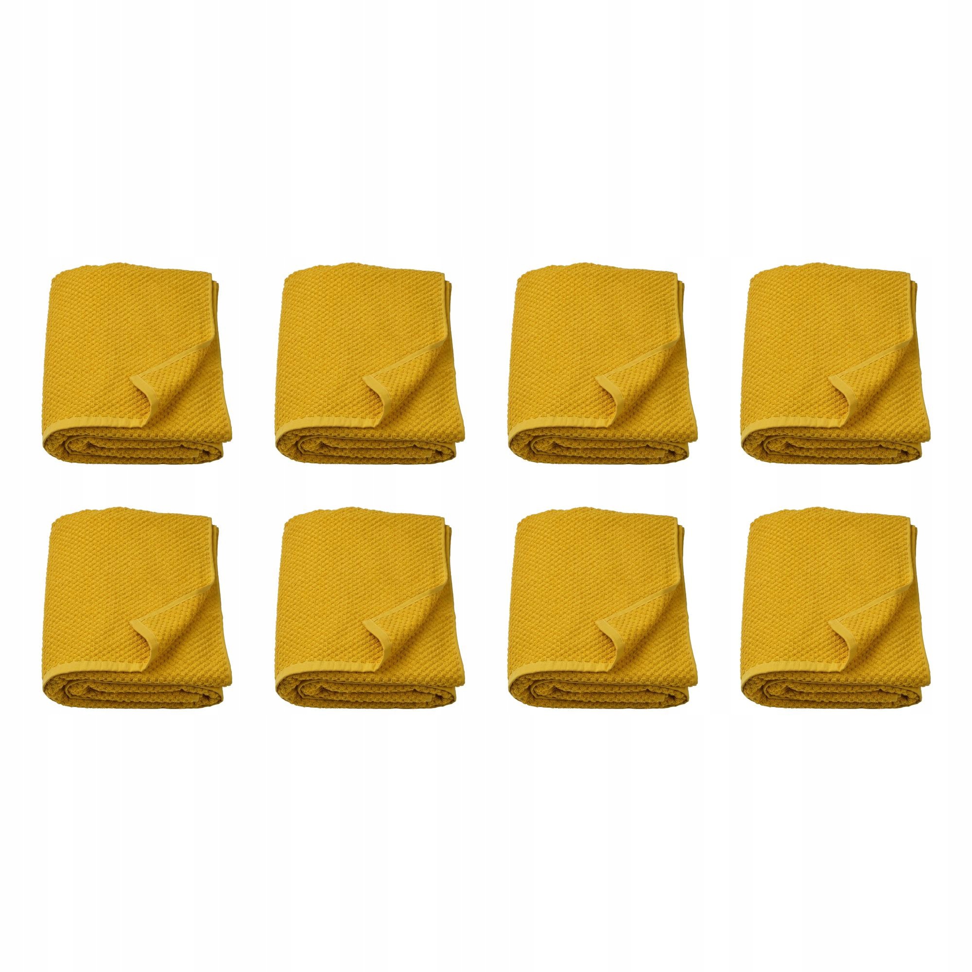 8 szt. Ręcznik kąpielowy żółty 100x150 cm bawełna 500g/m²
