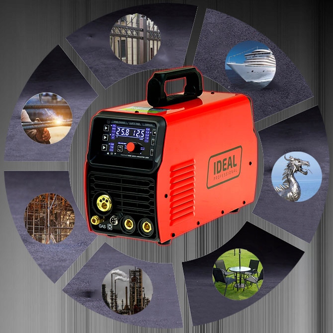 SPAWARKA INWERTOROWA MIGOMAT P&Oacute;ŁAUTOMAT IDEAL TECNOMIG 203 LED SYNERGIA TIG Szerokość 170 mm