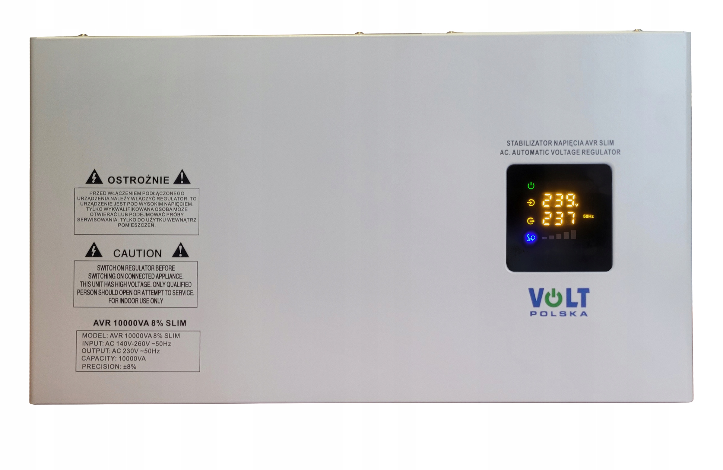 VOLT POLSKA AVR 10000VA 8% SLIM СТАБІЛІЗАТОР НАПРУГИ ДЛЯ ГЕНЕРАТОРА Стан оригінальної упаковки