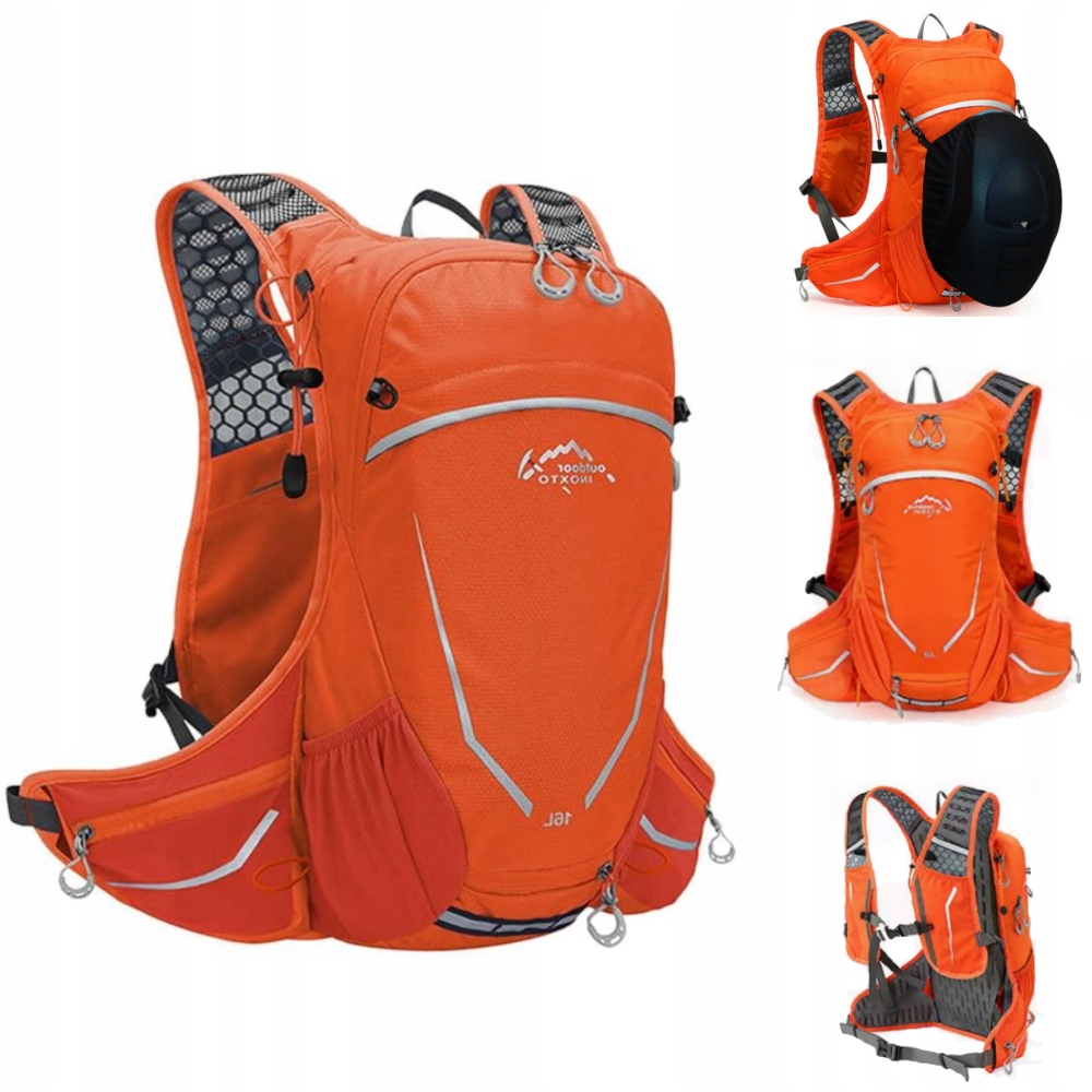 Plecak Rowerowy 16L Na Bukłak Lekki Oddychający Mtb Biegowy Sportowy Orange