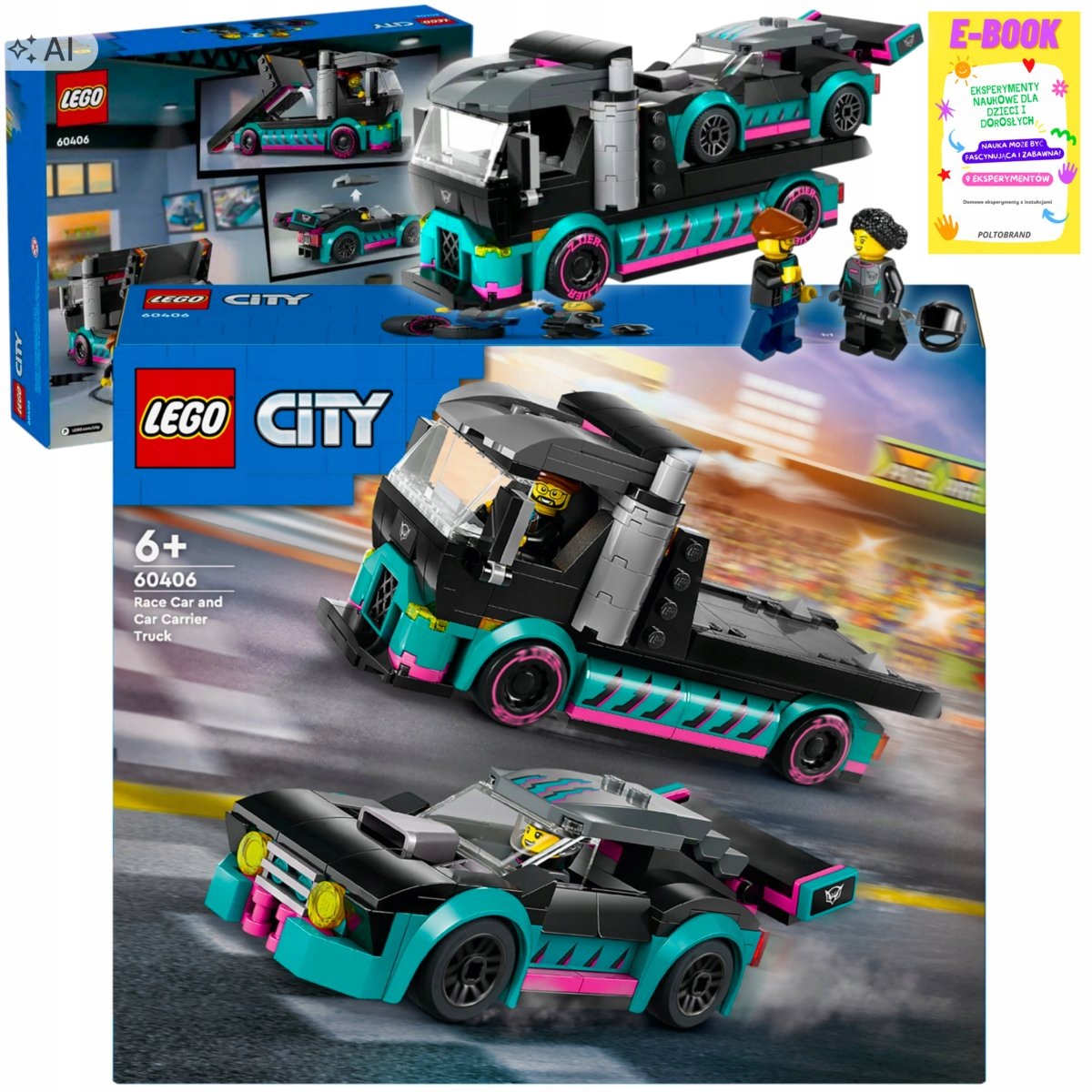 Lego Klocki City Samochód Wyścigowy Laweta Dla Dziecka Ebook