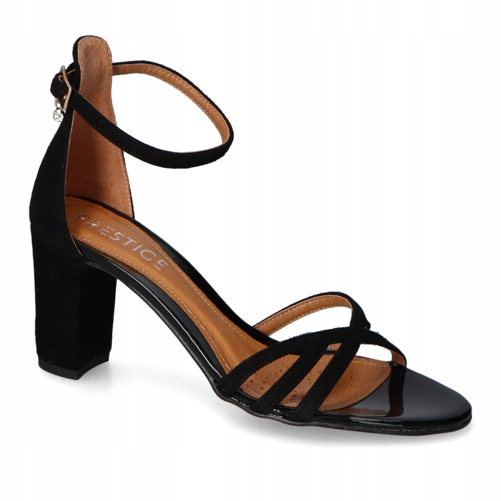 Sandály Prestige 2100/OBL/N/K-ZAMSZ Černý semiš 36