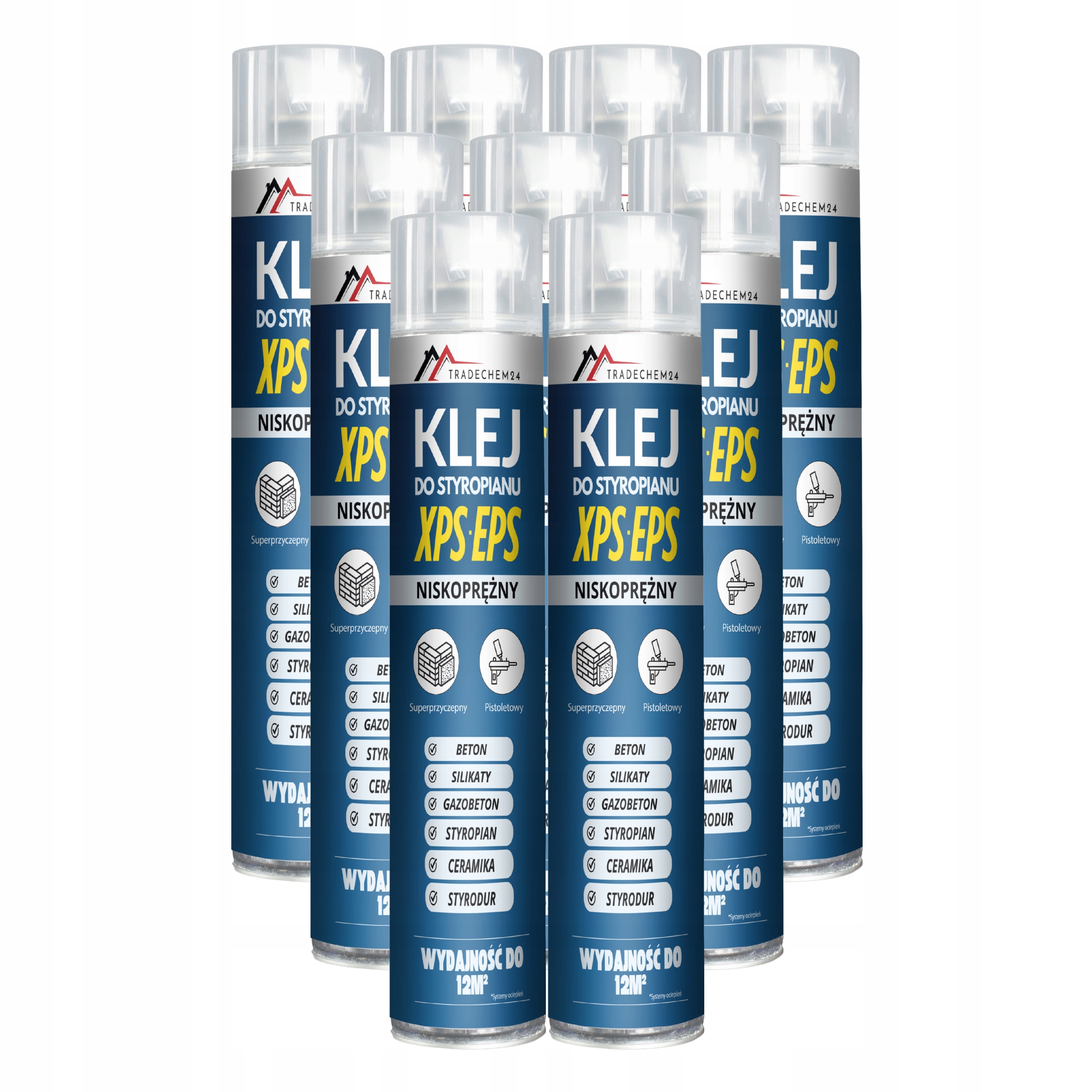 Lepidlo Fiano na polystyren Xps Eps v pěně 750 ml pěnové lepidlo 9 Kusů