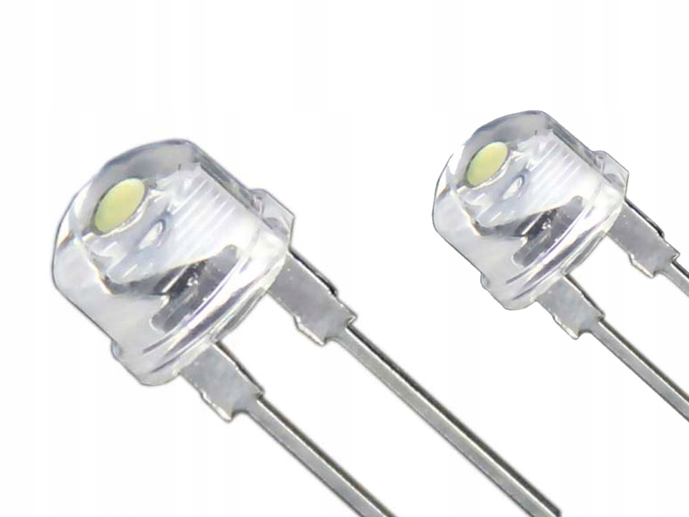 

Diody Led Białe 8mm straw hat 150mA 25 Sztuk dioda